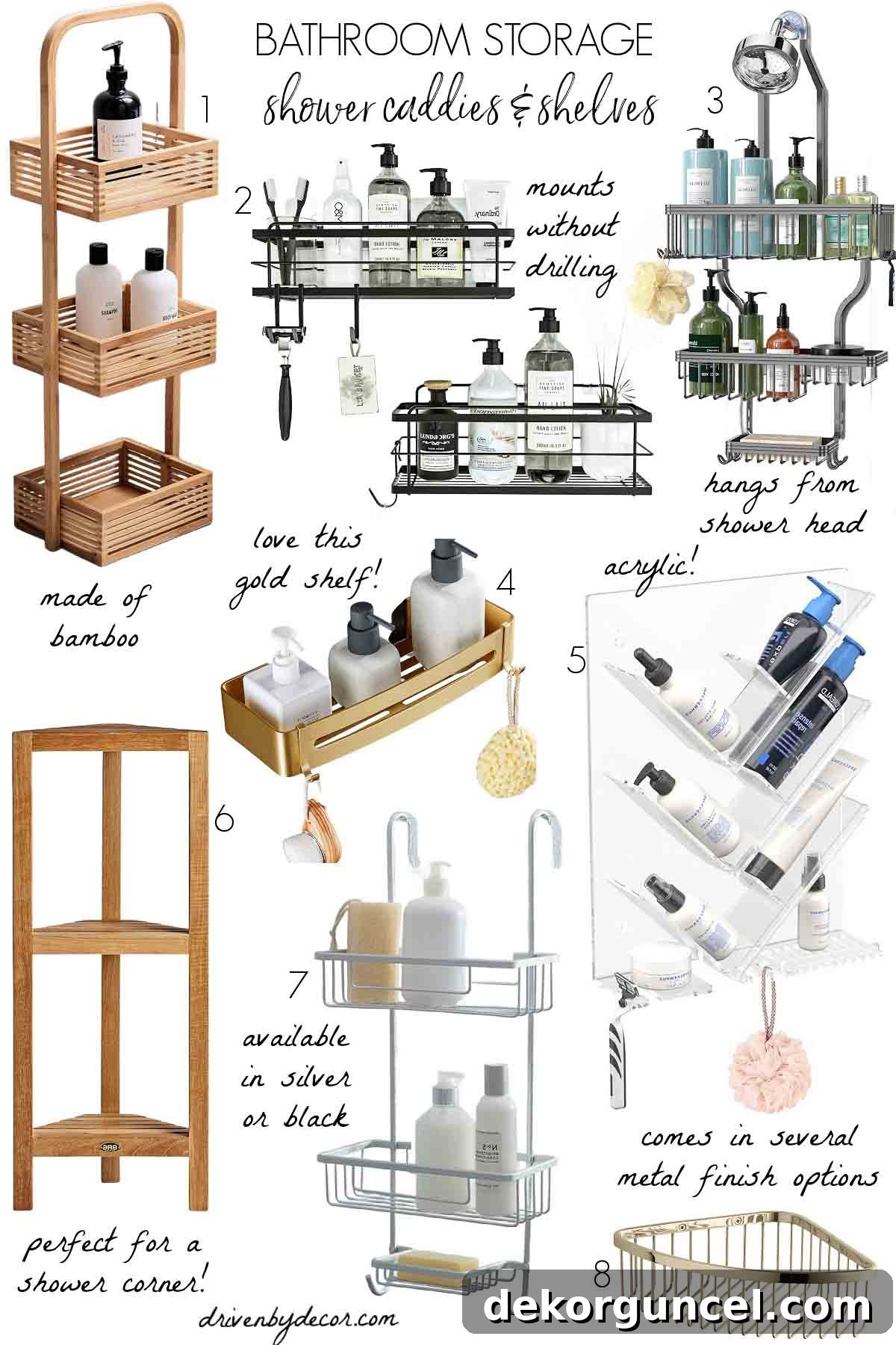 Smart Storage Hacks for Tiny Bathrooms 10 Bathroom shower caddies and shelves
