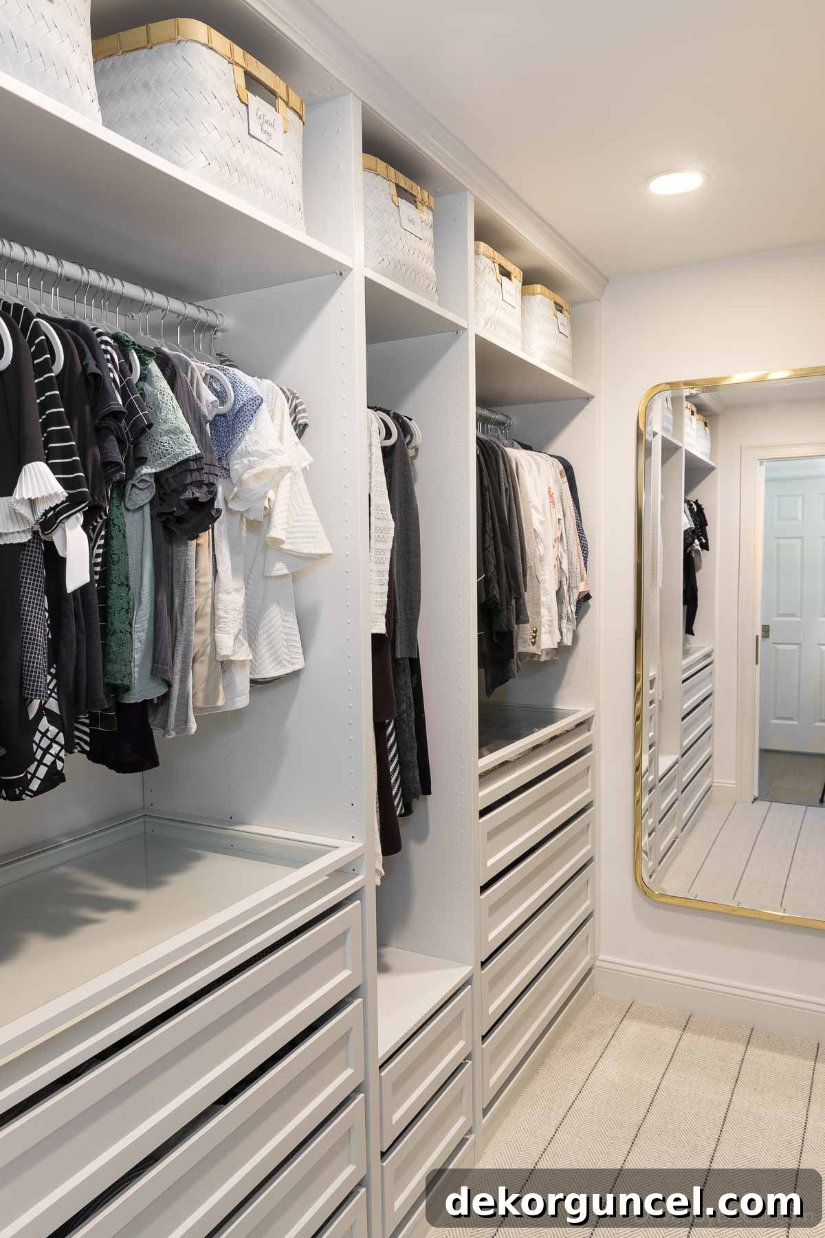 Our completed IKEA PAX closet system design, showcasing the customized interior with various storage components.