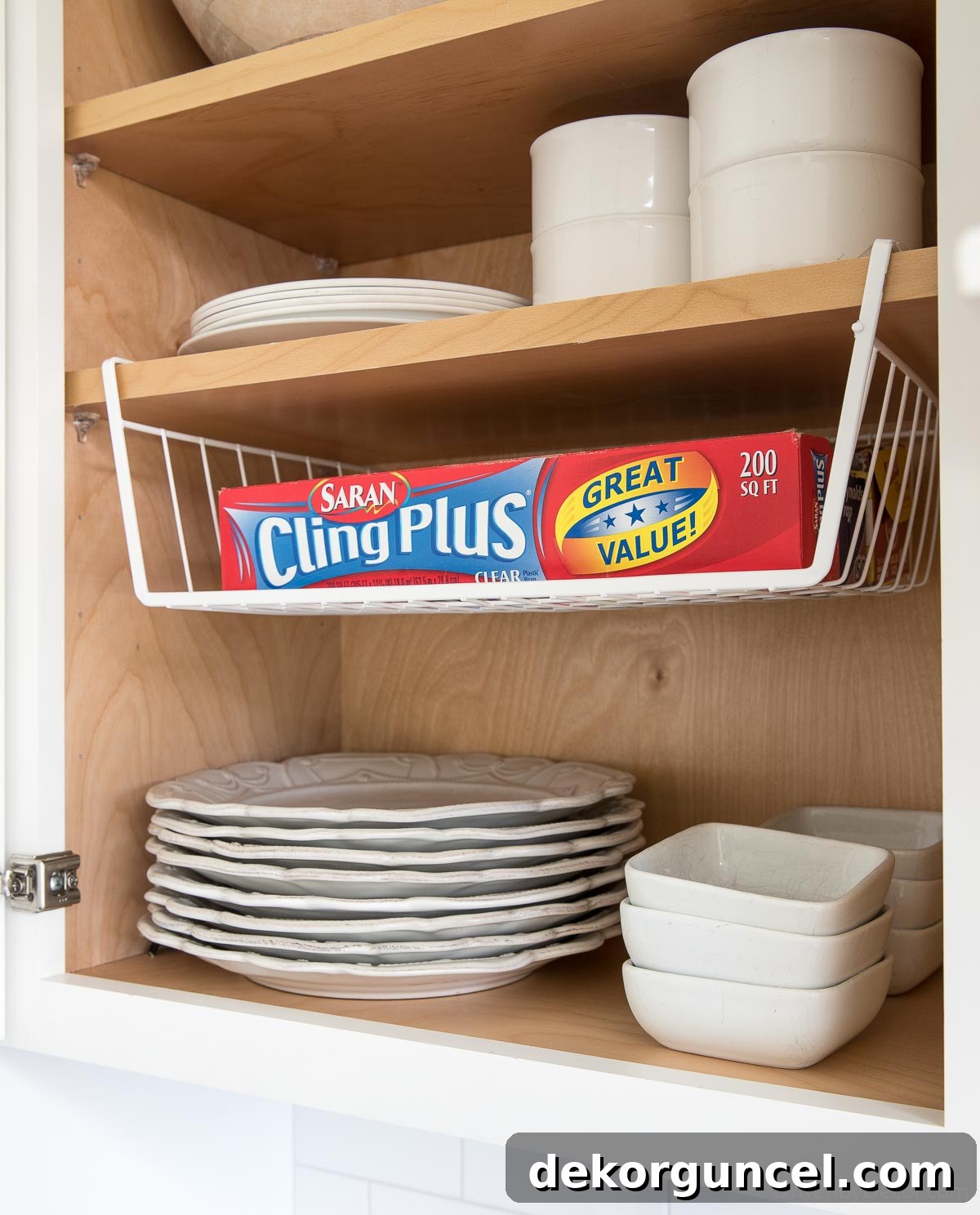 Brilliant Kitchen Cabinet Organization Hacks 15 Under shelf basket for extra storage in your kitchen cabinets