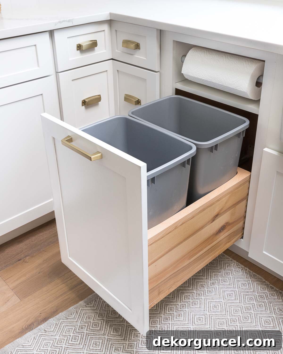 Brilliant Kitchen Cabinet Organization Hacks 9 Double pull out trash can cabinet - kitchen organization ideas