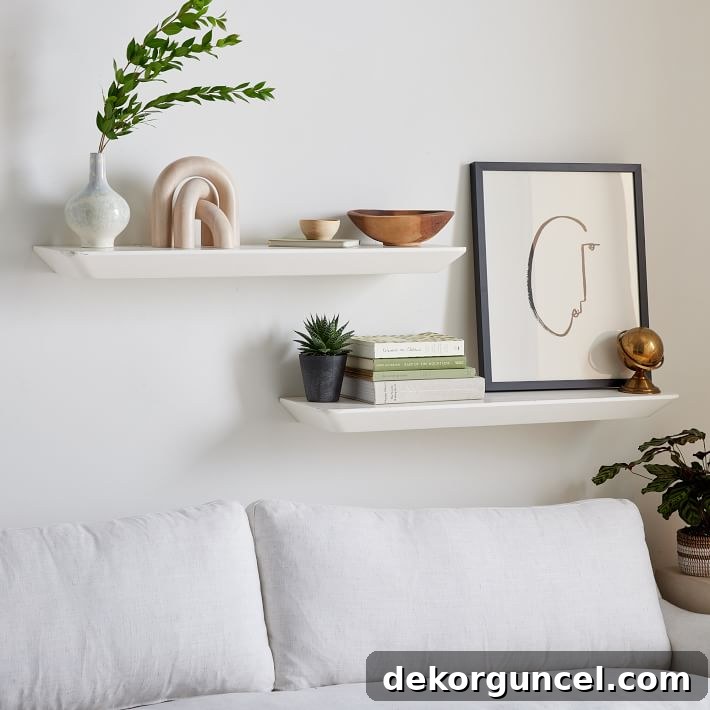 Unlock Vertical Space: Over-The-Toilet Organization 13 Floating white shelves that could work over a toilet