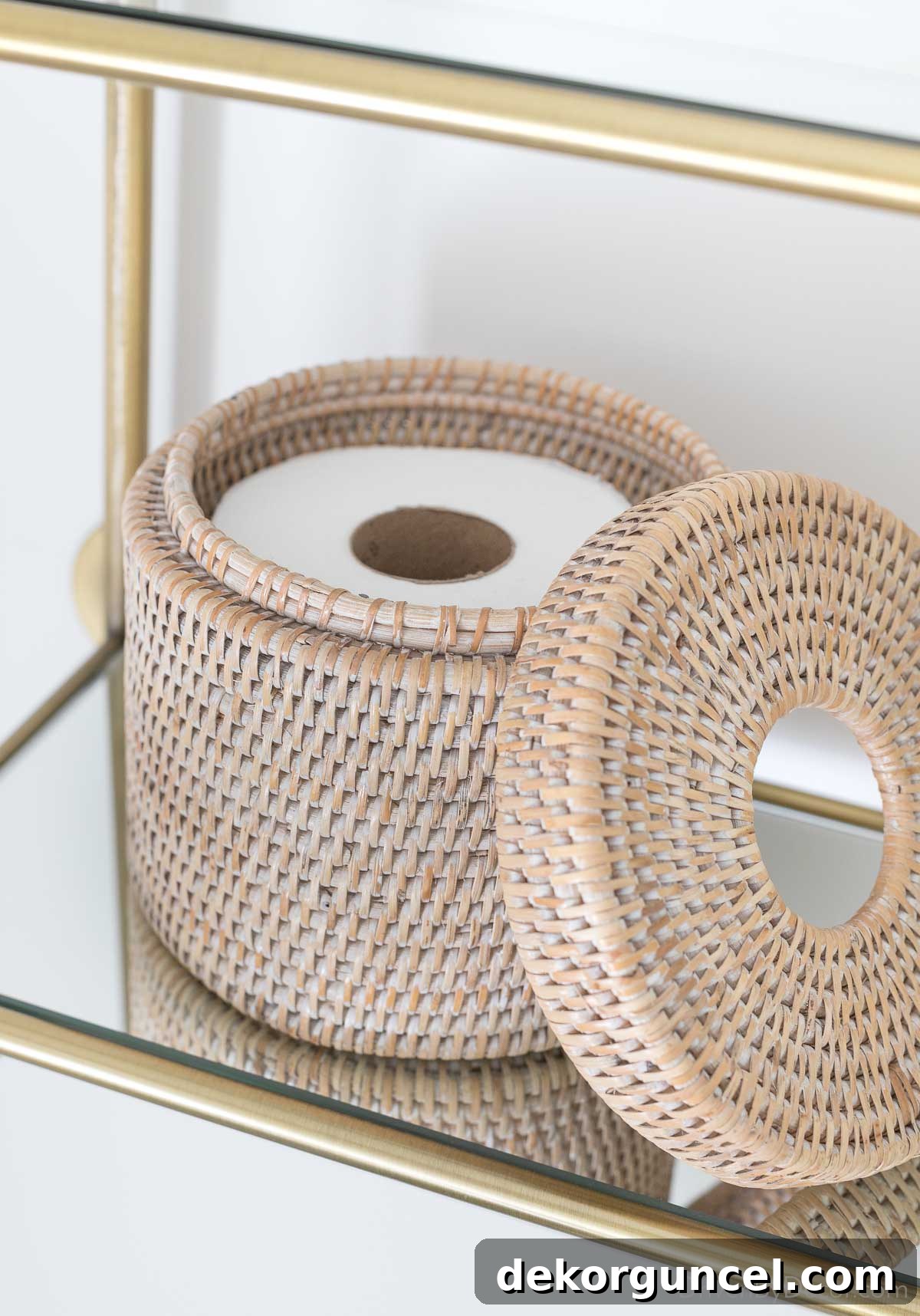 Unlock Vertical Space: Over-The-Toilet Organization 6 Rattan toilet paper holder