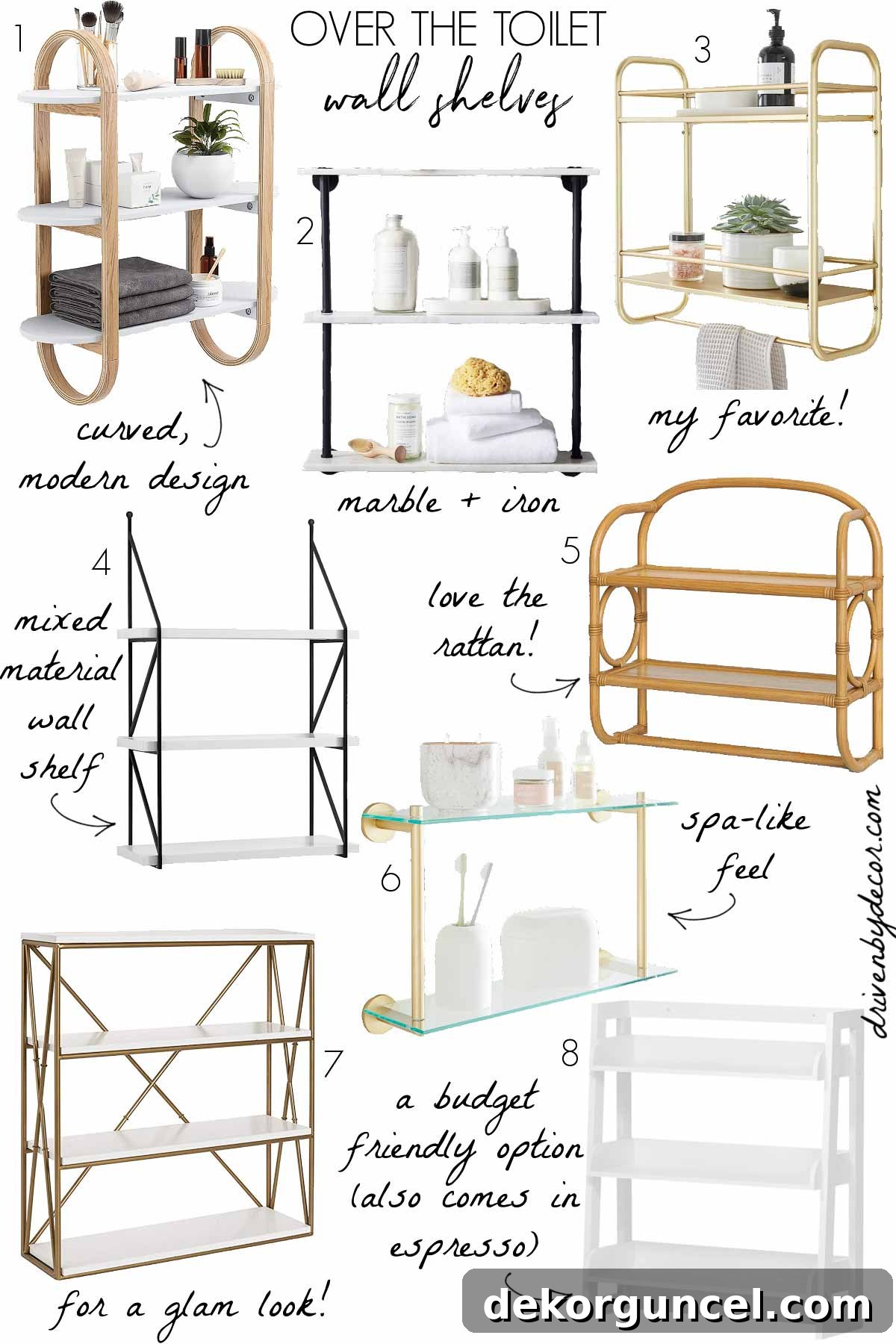 Unlock Vertical Space: Over-The-Toilet Organization 7 Over the toilet storage shelves