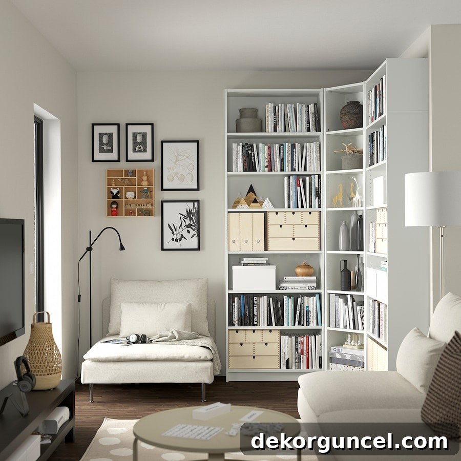 Maximize Your Living Room Corners 10 Brilliant Ideas 23 White corner bookcase in living room
