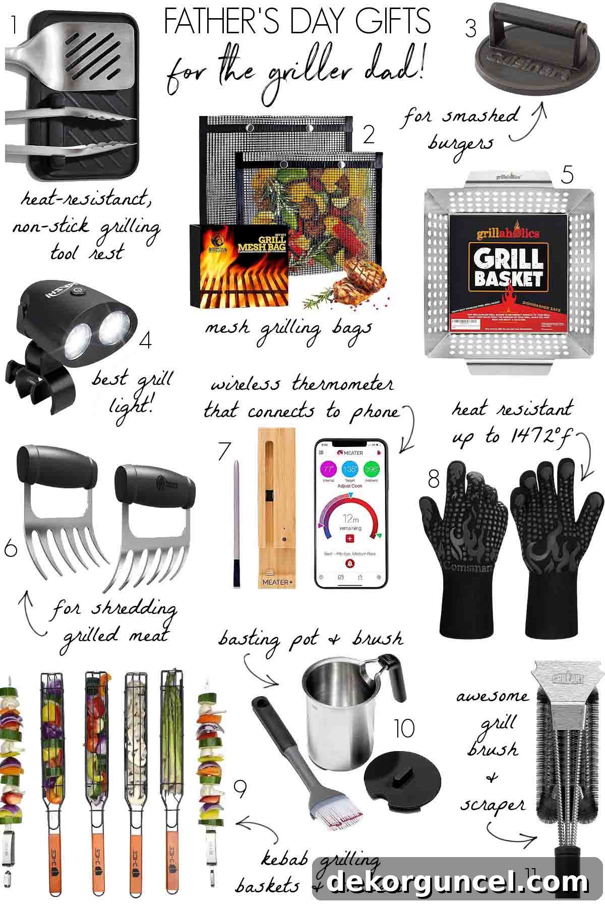 Father's Day gifts for grilling dads, including grilling tools, accessories, and gadgets for BBQ enthusiasts.