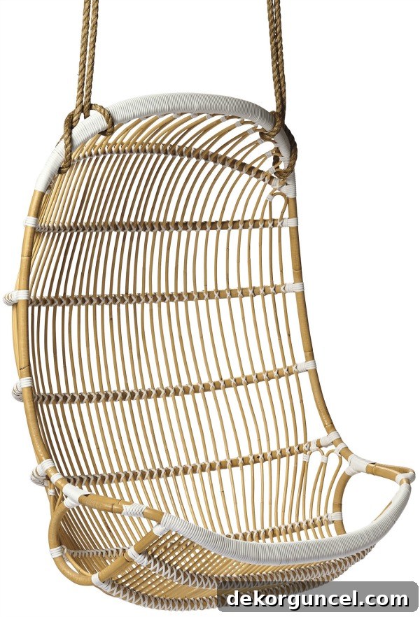Fit for two! Love this double hanging rattan chair!