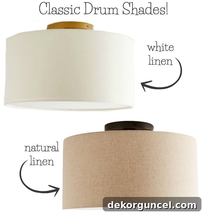 Inexpensive fabric drum shades, a top pick for comfortable and ambient lighting
