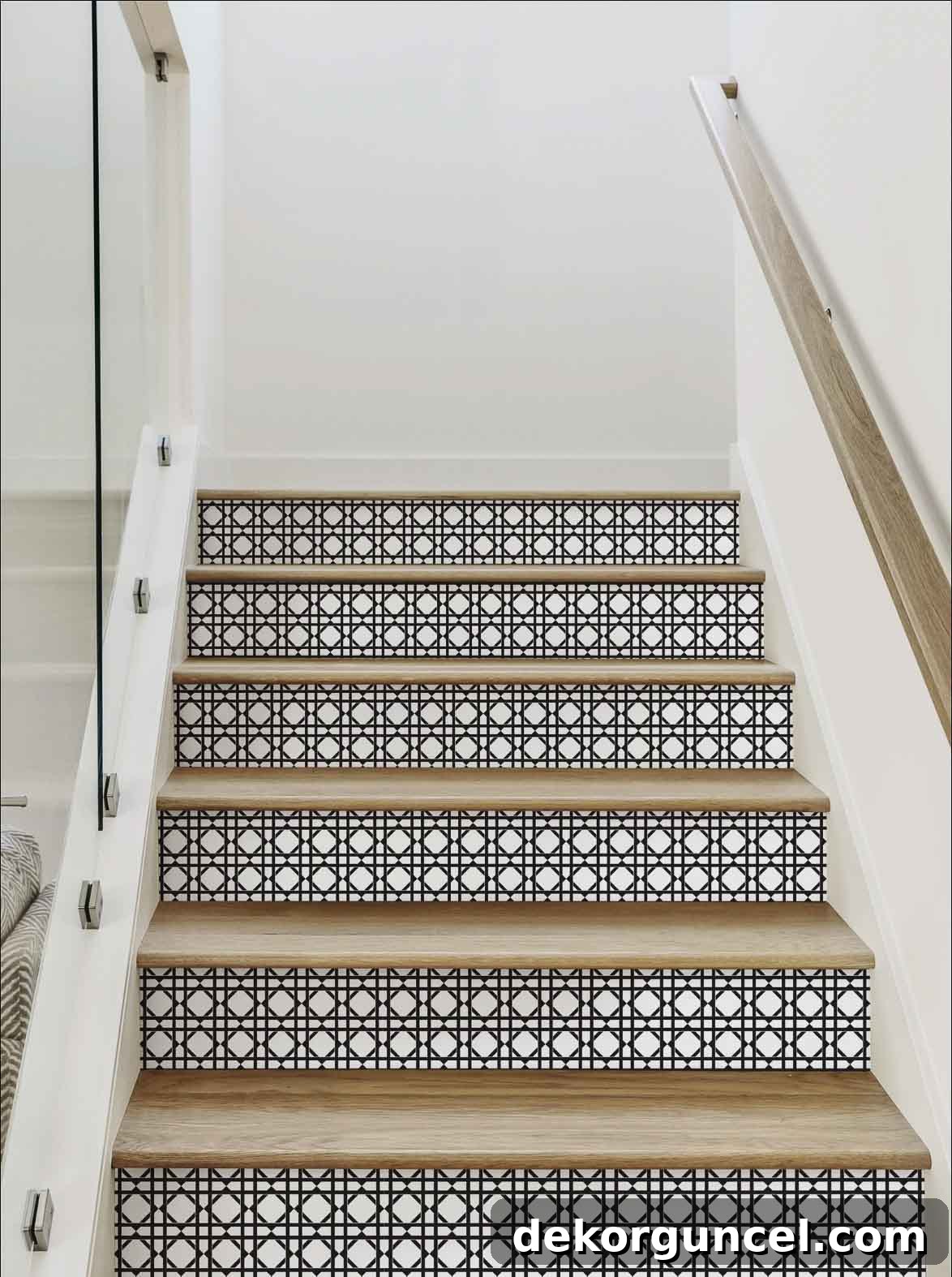 Cane pattern stair risers