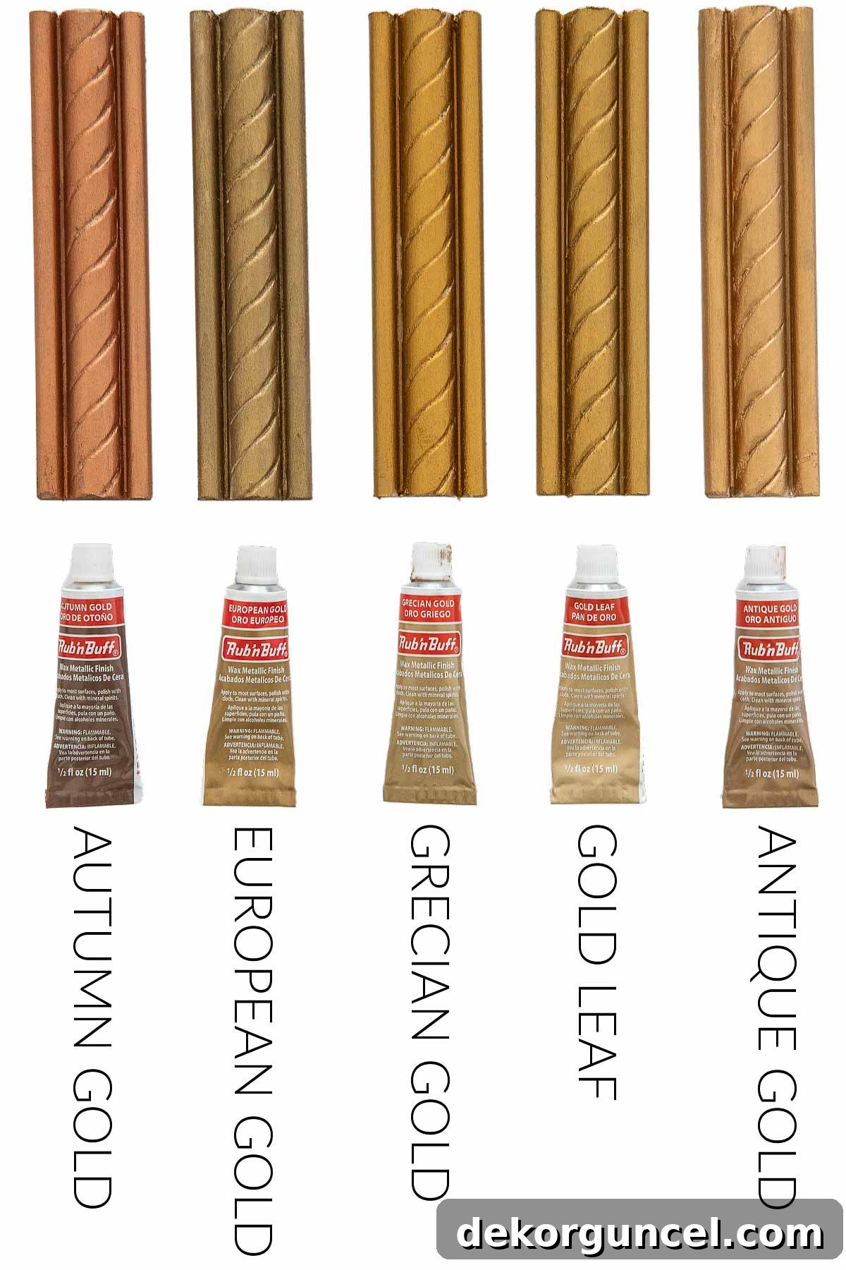 Rub 'n Buff colors - five golds