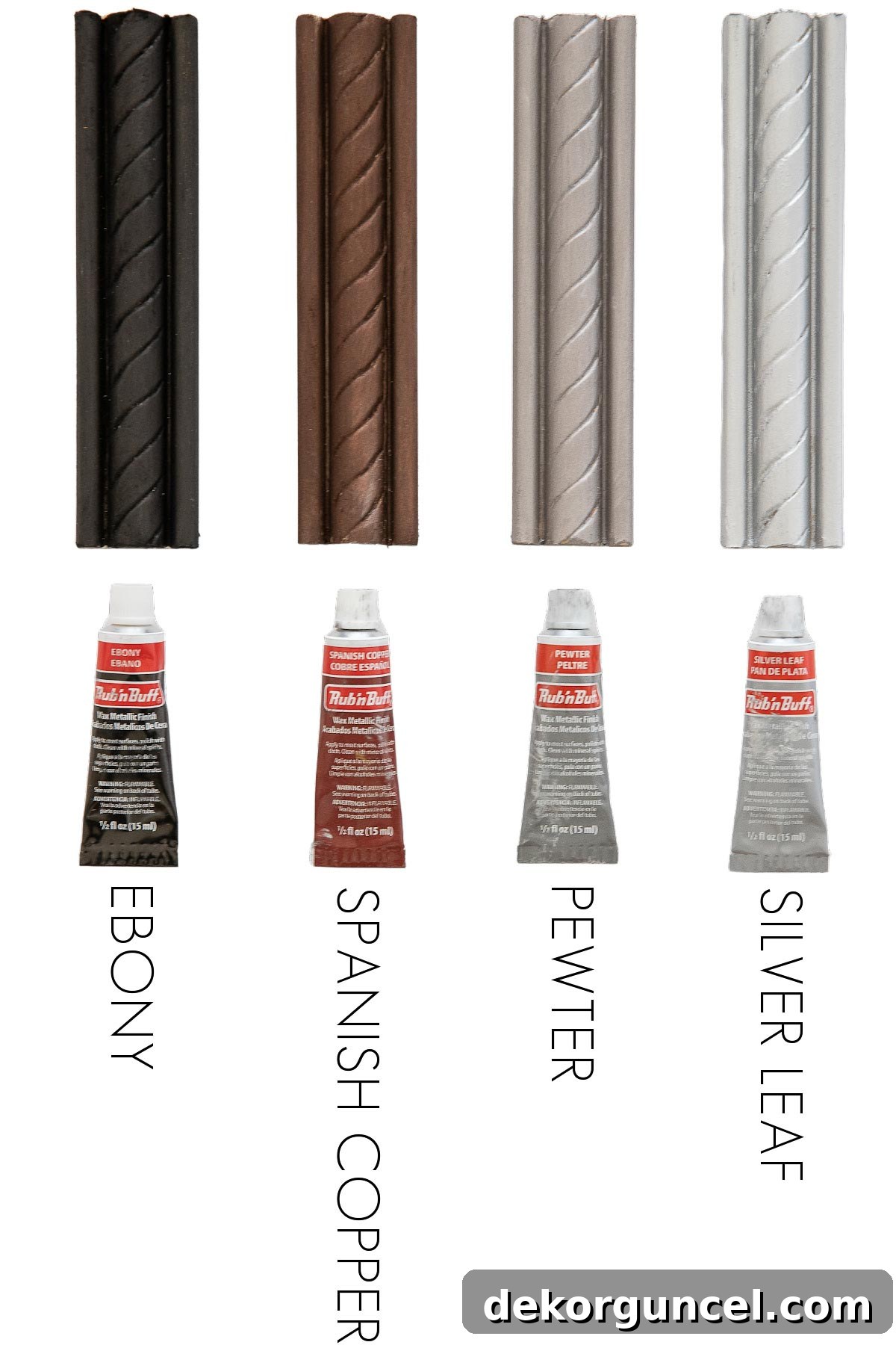 Rub 'n Buff colors - the silvers, ebony, & Spanish copper