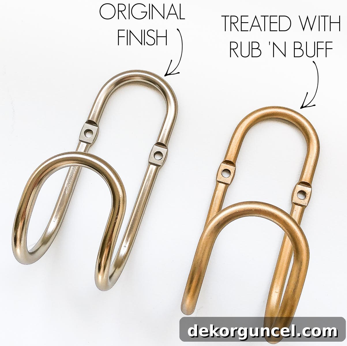 Rub 'n Buff gold color to change color of hook