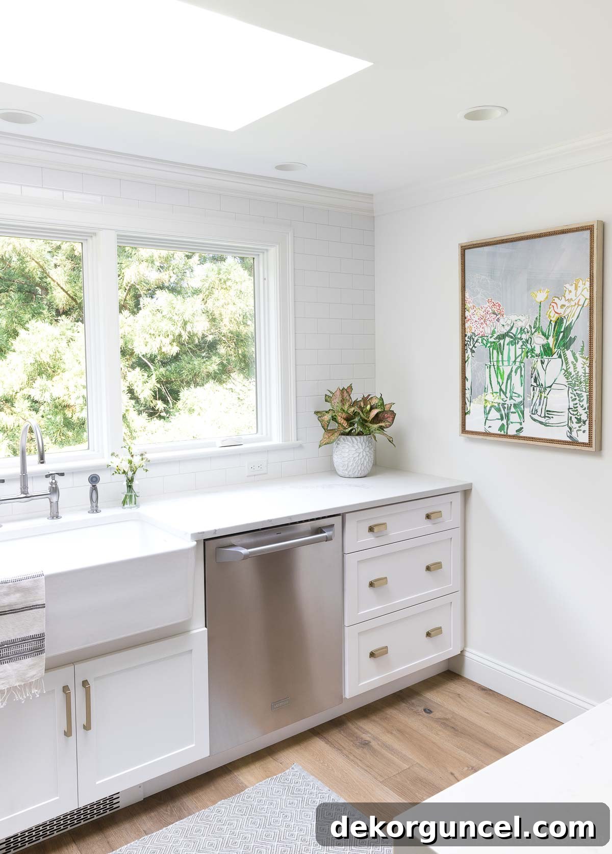 Picture hung on wall in kitchen - shows the best height to hang a picture