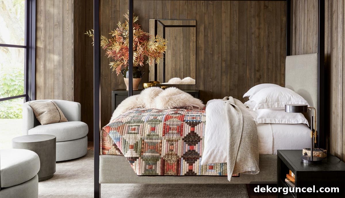 Layers of cozy bedding for fall
