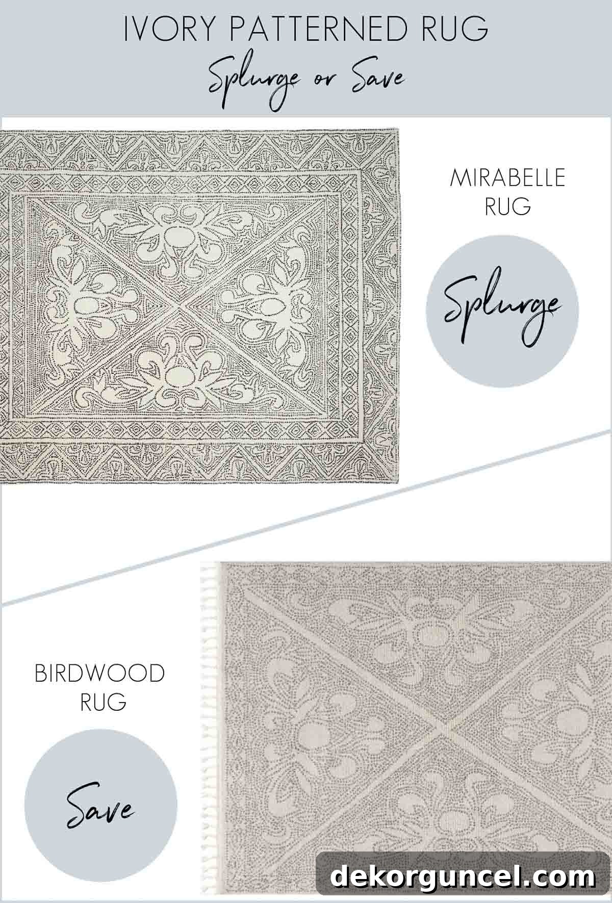 Mirabelle rug look for less, offering designer style at an accessible price