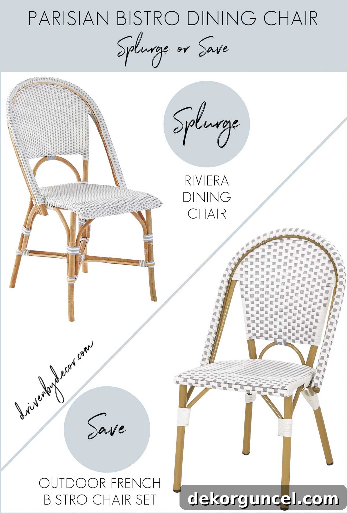 Look for less bistro chairs, offering classic French style at an affordable price