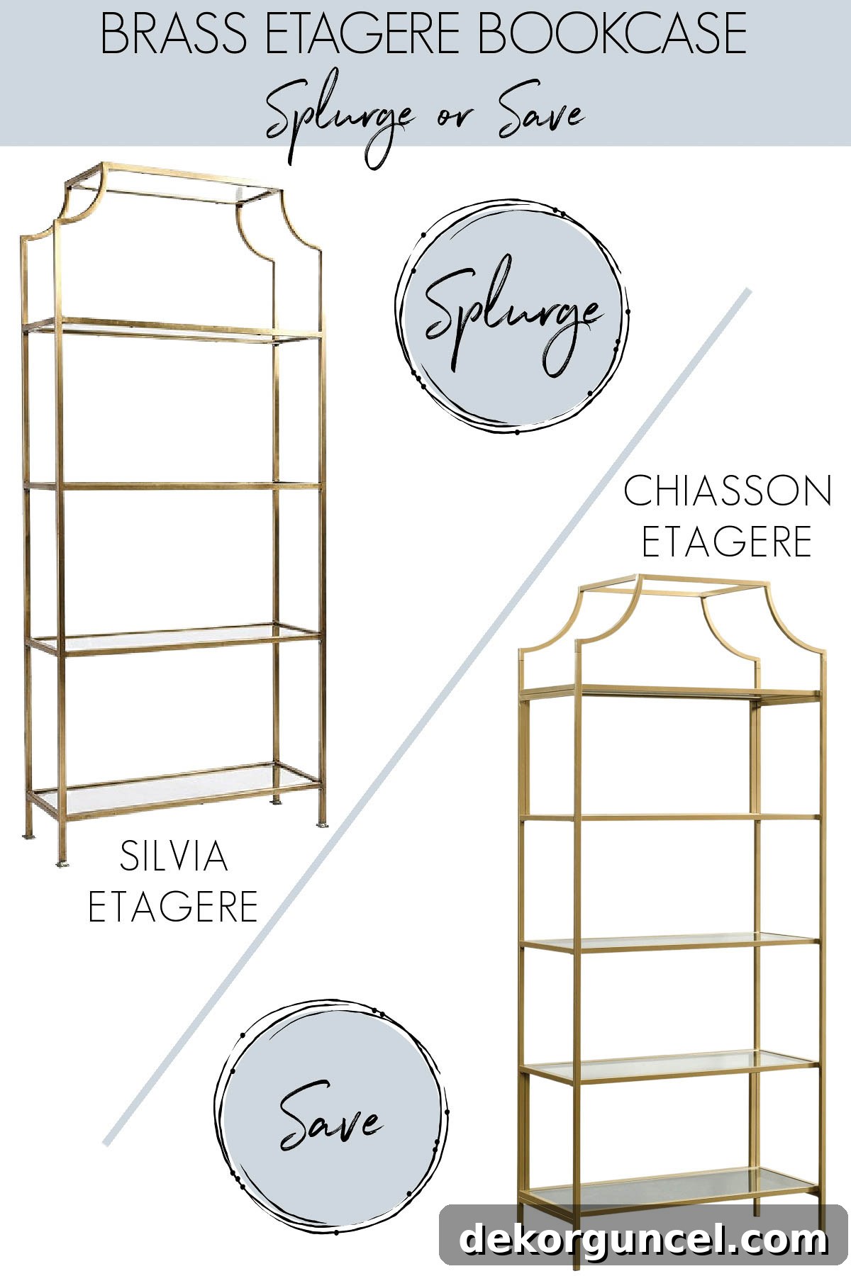 Designer look for less etagere bookcase, offering stylish open storage