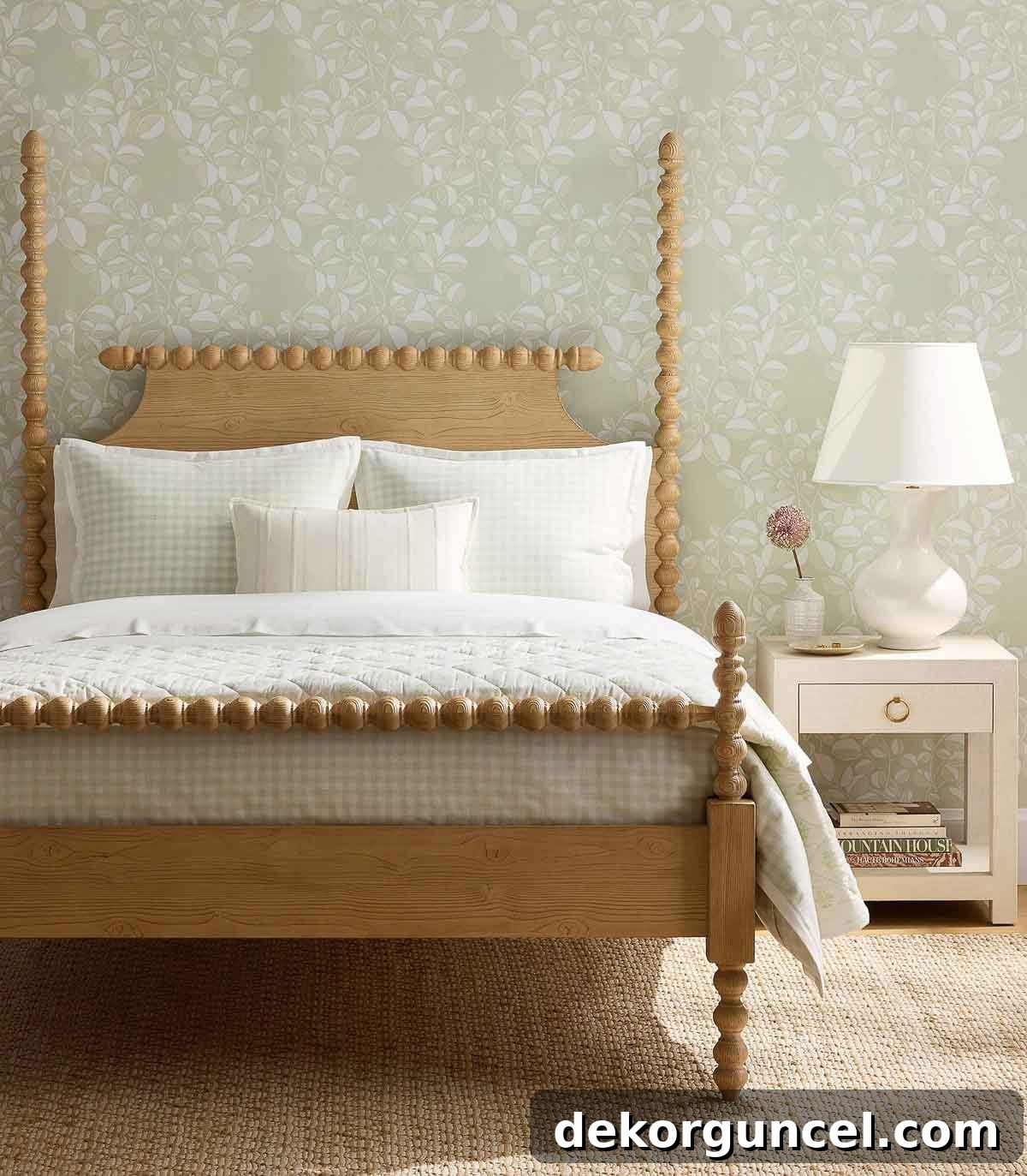 Spindle bed in bedroom, exuding timeless charm and elegance
