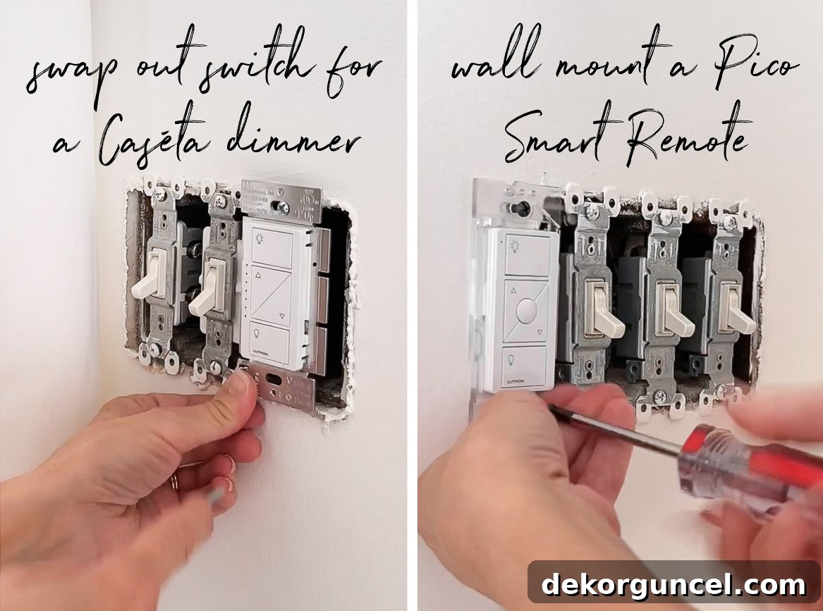 My Serena Smart Shades and Caséta by Lutron Smart Lighting System: My Integrated Smart Home Experience 11 Installing a new wireless light switch in a convenient location