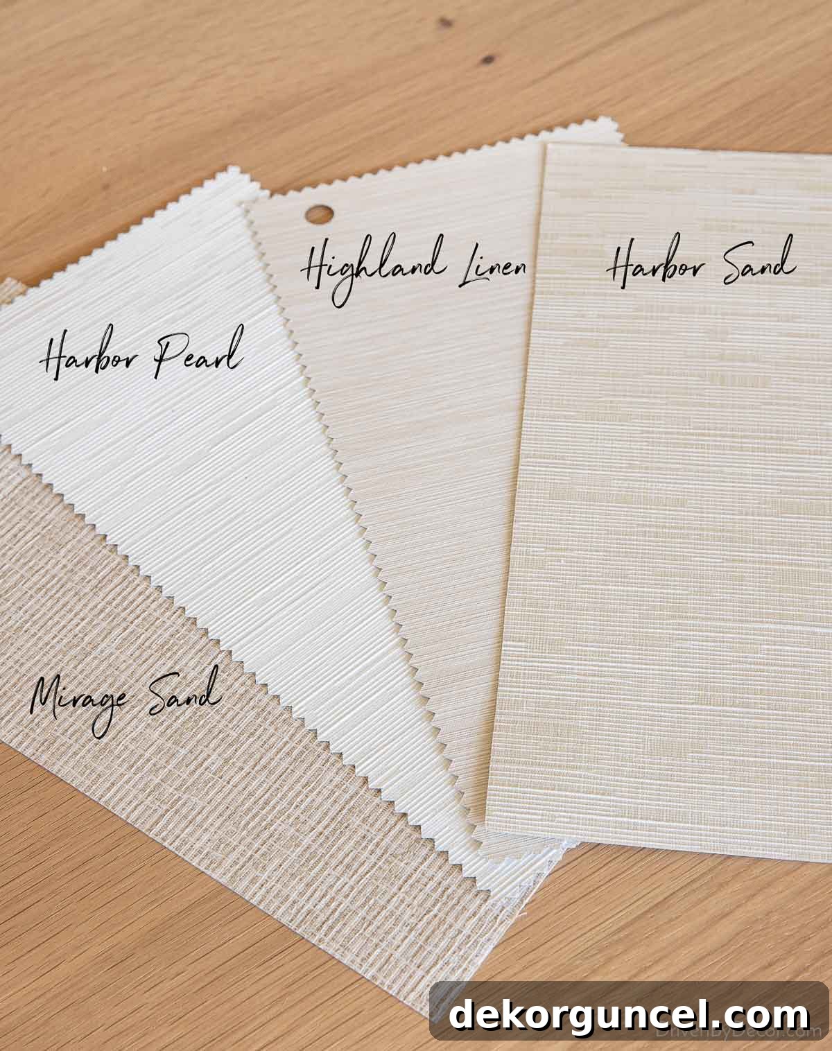 My Serena Smart Shades and Caséta by Lutron Smart Lighting System: My Integrated Smart Home Experience 7 Favorite fabric samples for Serena shades, including Harbor Sand, Mirage Sand, Harbor Pearl, and Highland Linen