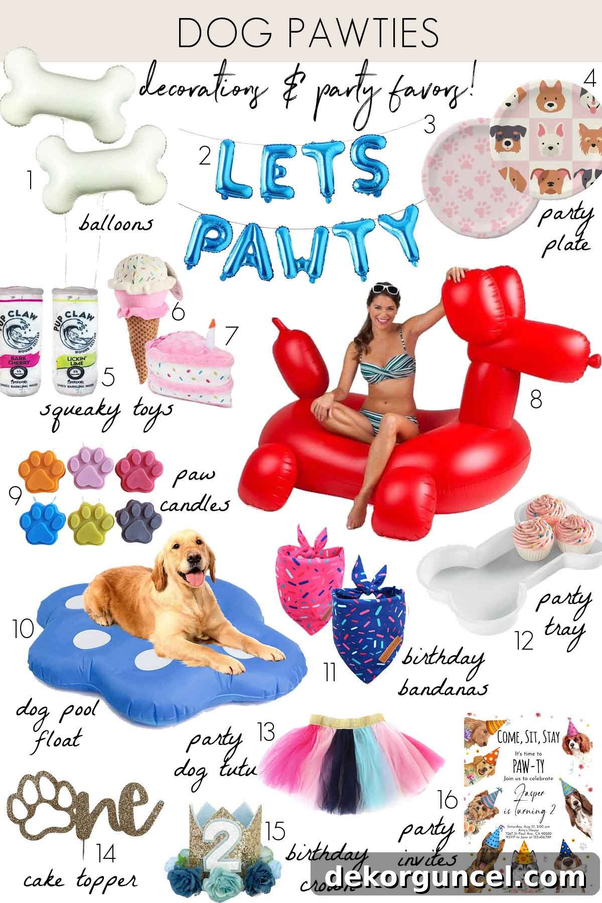 Unveiling 2023 Home Decor Trends 13 Party favors and decorations for dog pawties, showcasing a fun and growing 2023 trend celebrating pets
