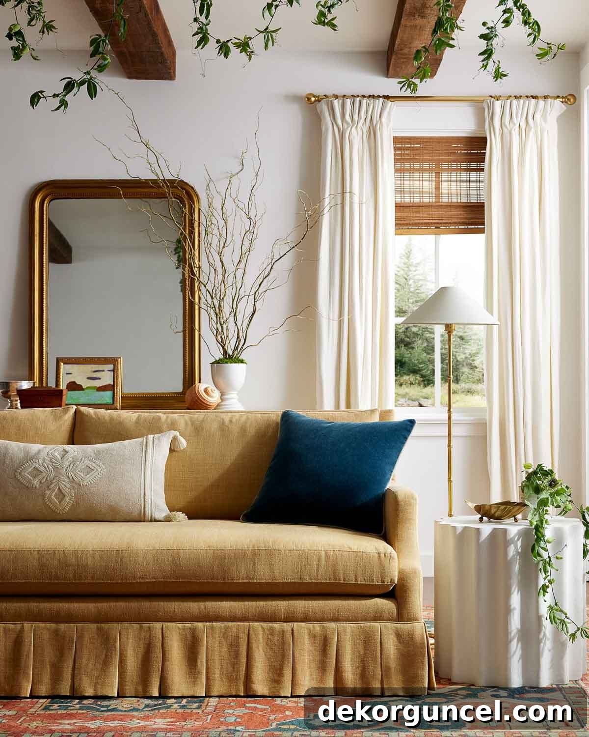 Unveiling 2023 Home Decor Trends 6 Sofa with pleated skirt, highlighting a 2023 design trend that adds elegance and texture to living room furniture