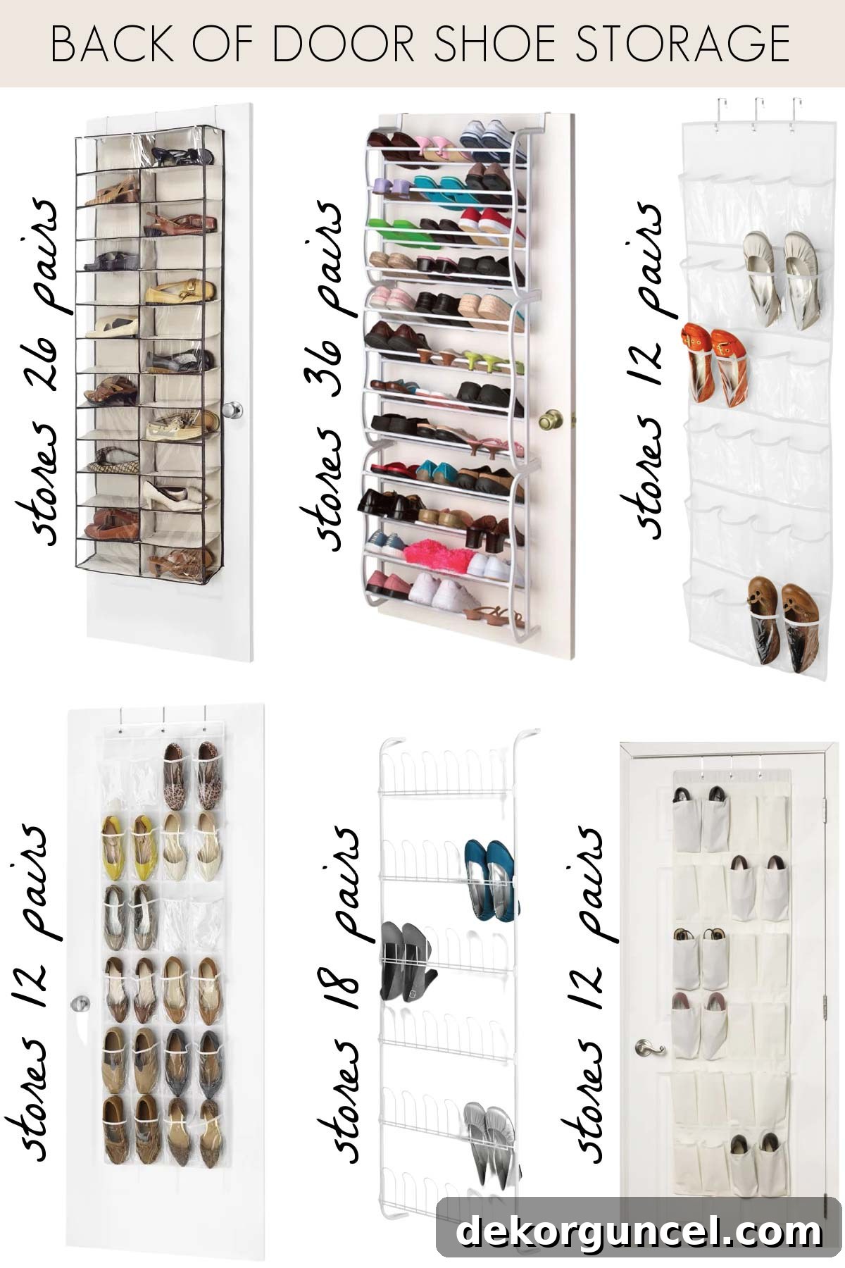 Smart Entryway Shoe Storage Solutions 14 Collection of six efficient over-the-door shoe storage solutions