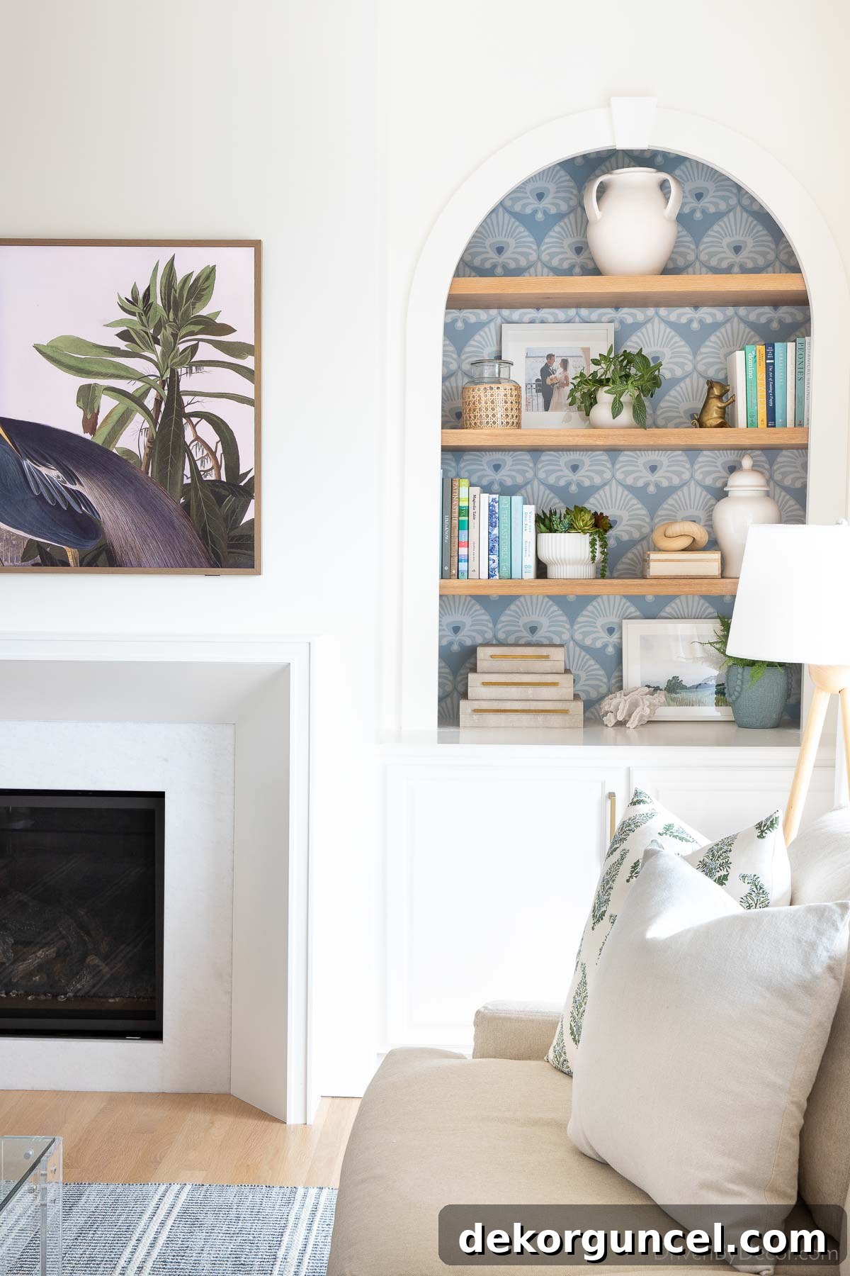 Fireplace TV Mounting Your Guide to Success 17 Fireplace above TV and remodeled shelves in living room
