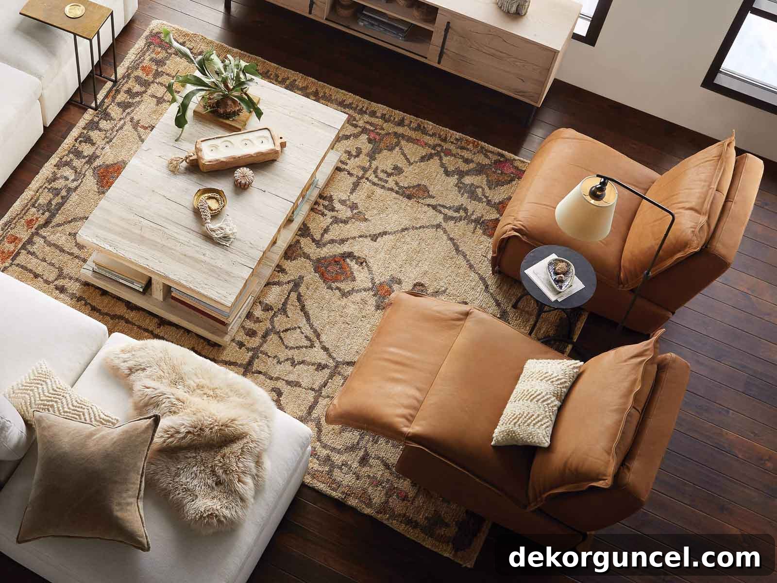 Two stylish leather recliners with modern design in a contemporary living room