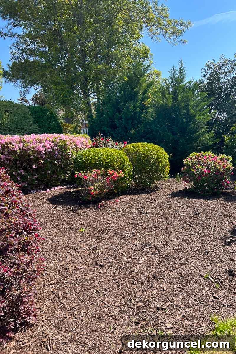 6 Budget-Friendly Raised Garden Bed Ideas 2 Large open space in mulch bed where raised garden will go, ideal for a DIY project
