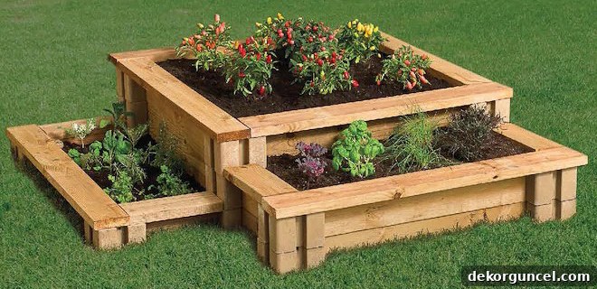 6 Budget-Friendly Raised Garden Bed Ideas 12 Inexpensive tiered raised garden bed made with planter wall blocks, showcasing multi-level design
