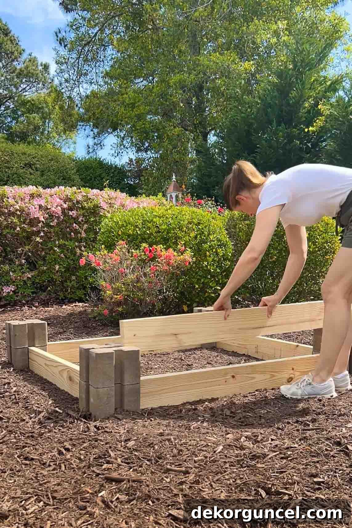 6 Budget-Friendly Raised Garden Bed Ideas 8 Adding a second row of boards to DIY raised garden bed for increased depth
