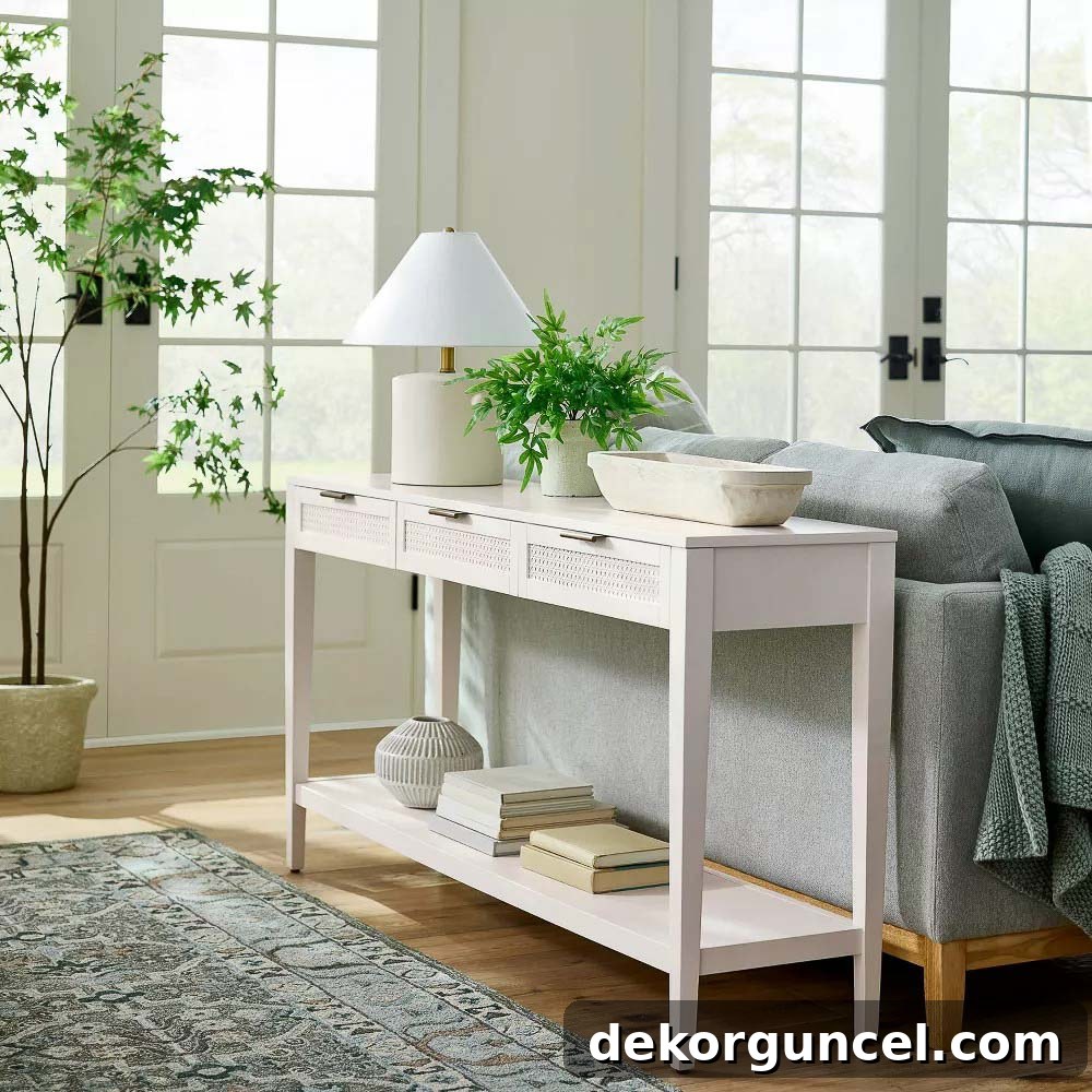 White behind couch table that's inexpensive without looking cheap