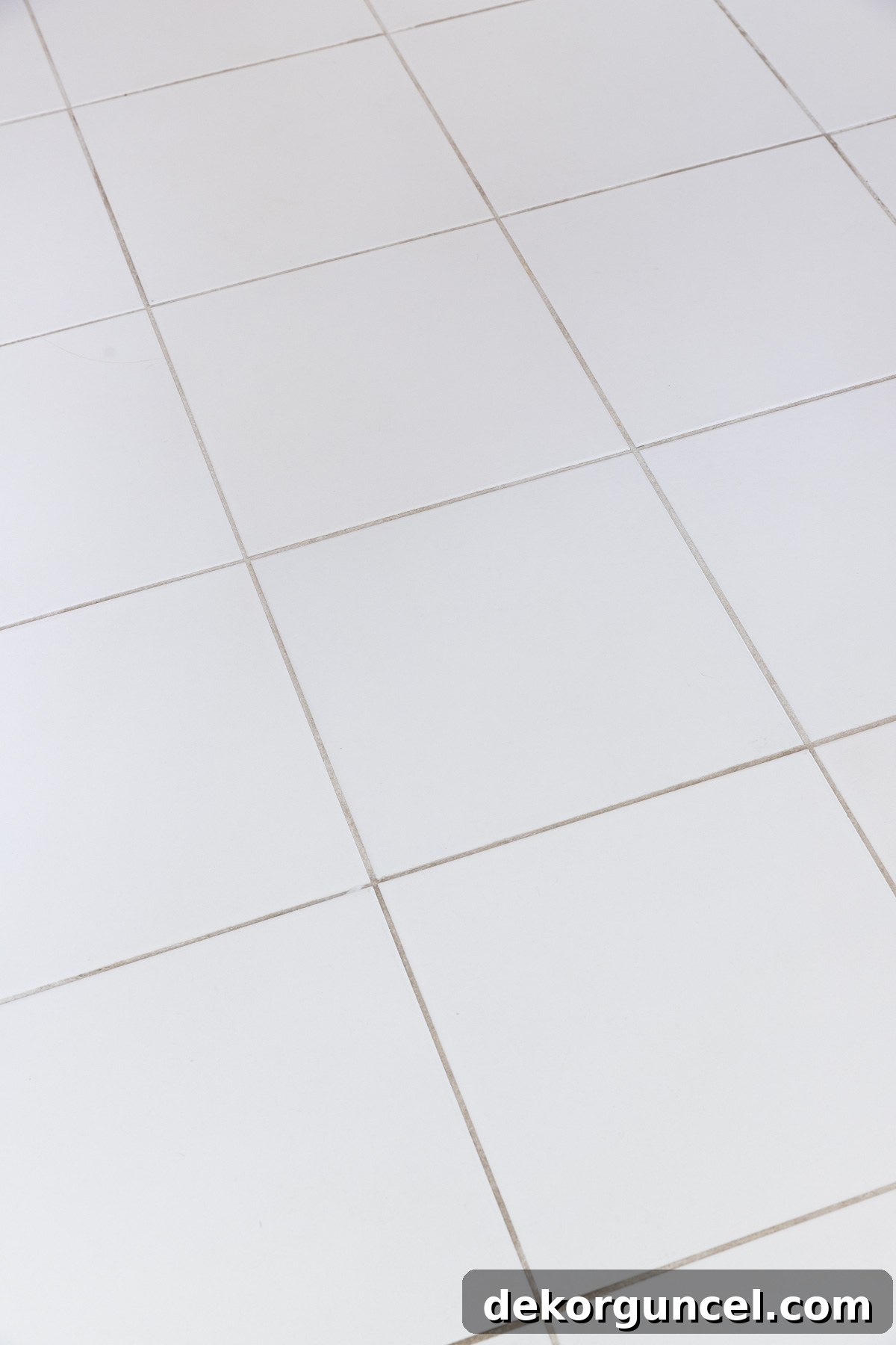 Tile floor with dirty grout