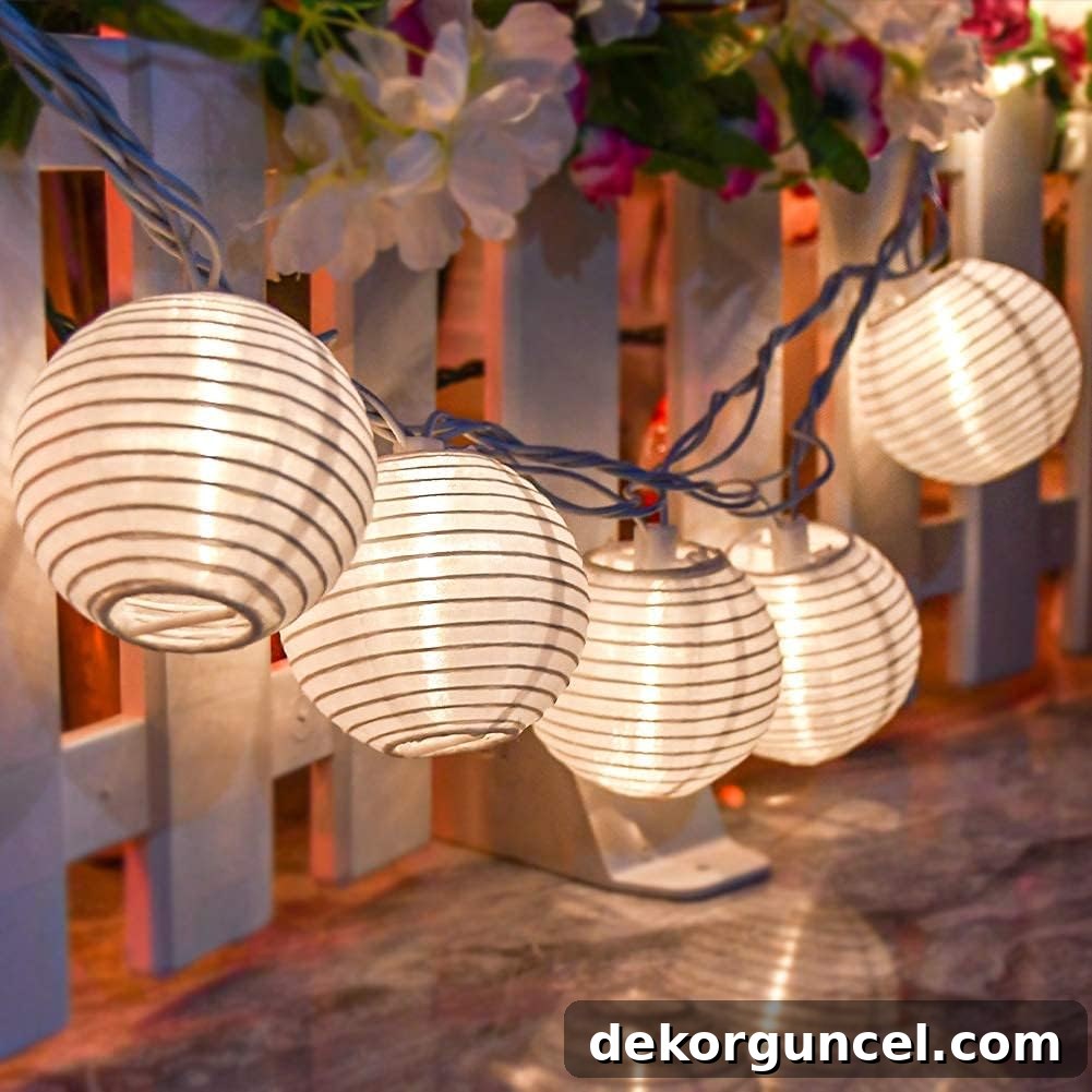 Effortless String Light Decor for Your Covered Patio 3 Lantern string lights