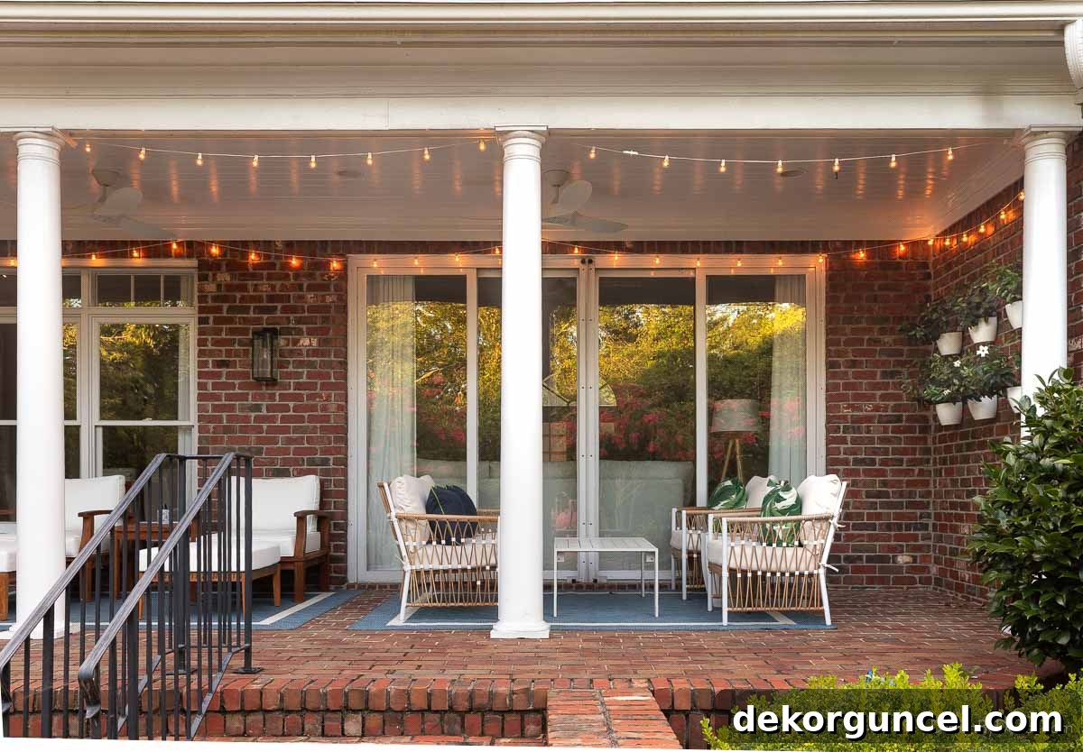 Effortless String Light Decor for Your Covered Patio 5 String lights on our covered patio