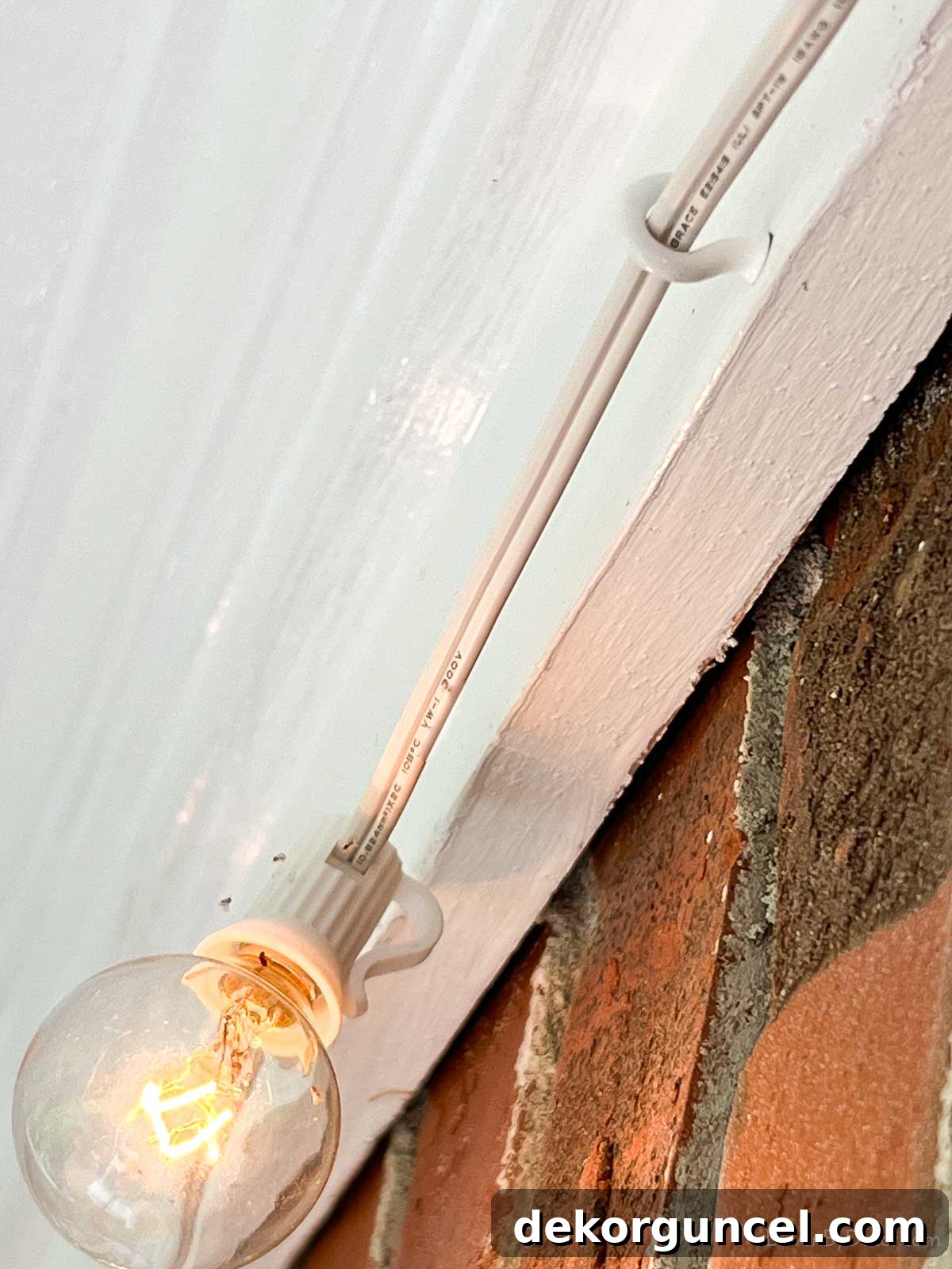 Effortless String Light Decor for Your Covered Patio 8 String lights with cup screw hooks