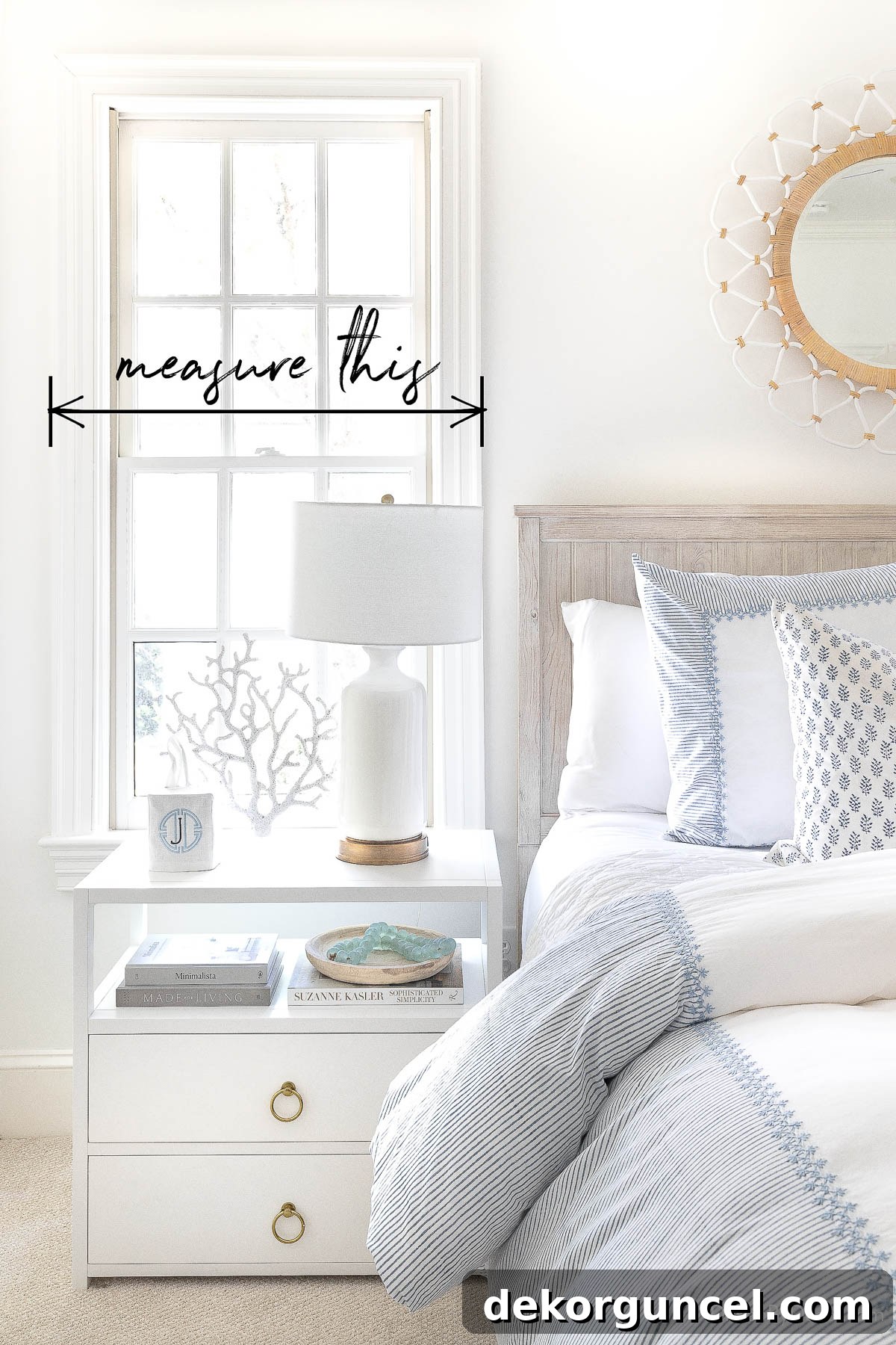 How to measure curtain width - from end to end of window trim
