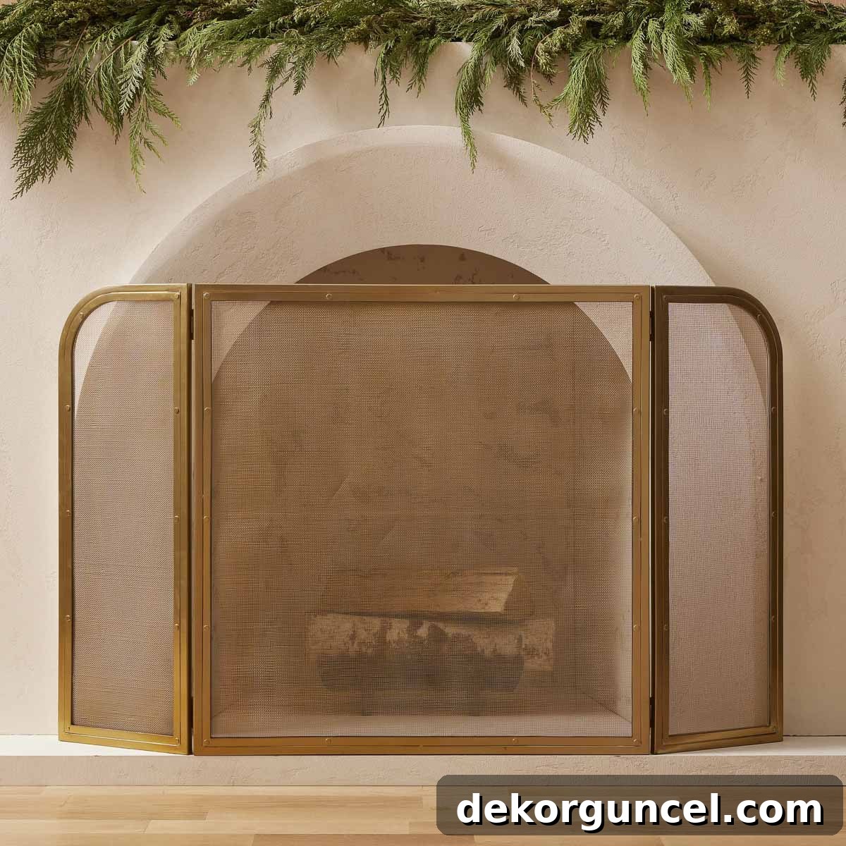 Transform Your Hearth: Essential Fireplace Decor 4 Deco brass tri-fold fireplace screen