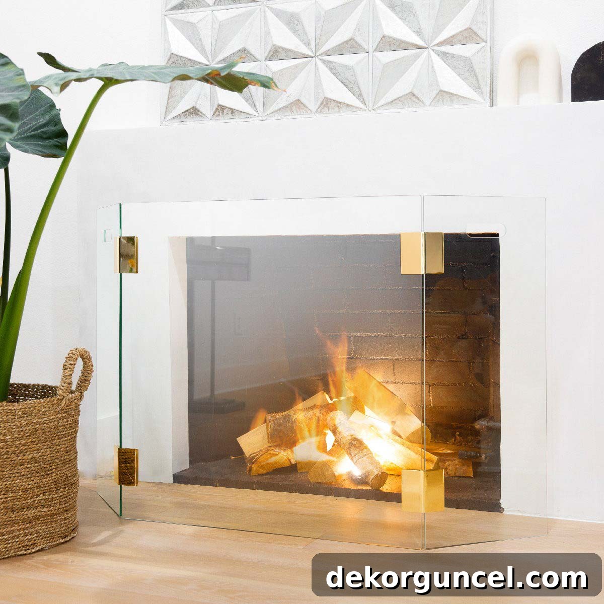 Transform Your Hearth: Essential Fireplace Decor 5 Glass 3-panel fireplace screen