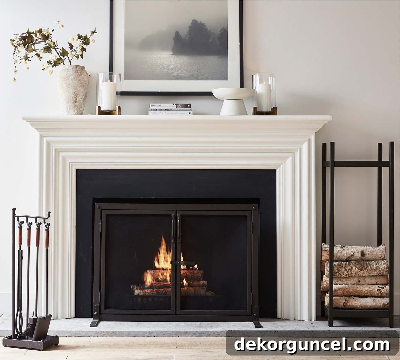 Transform Your Hearth: Essential Fireplace Decor 8 Fireplace with traditional fireplace tool set