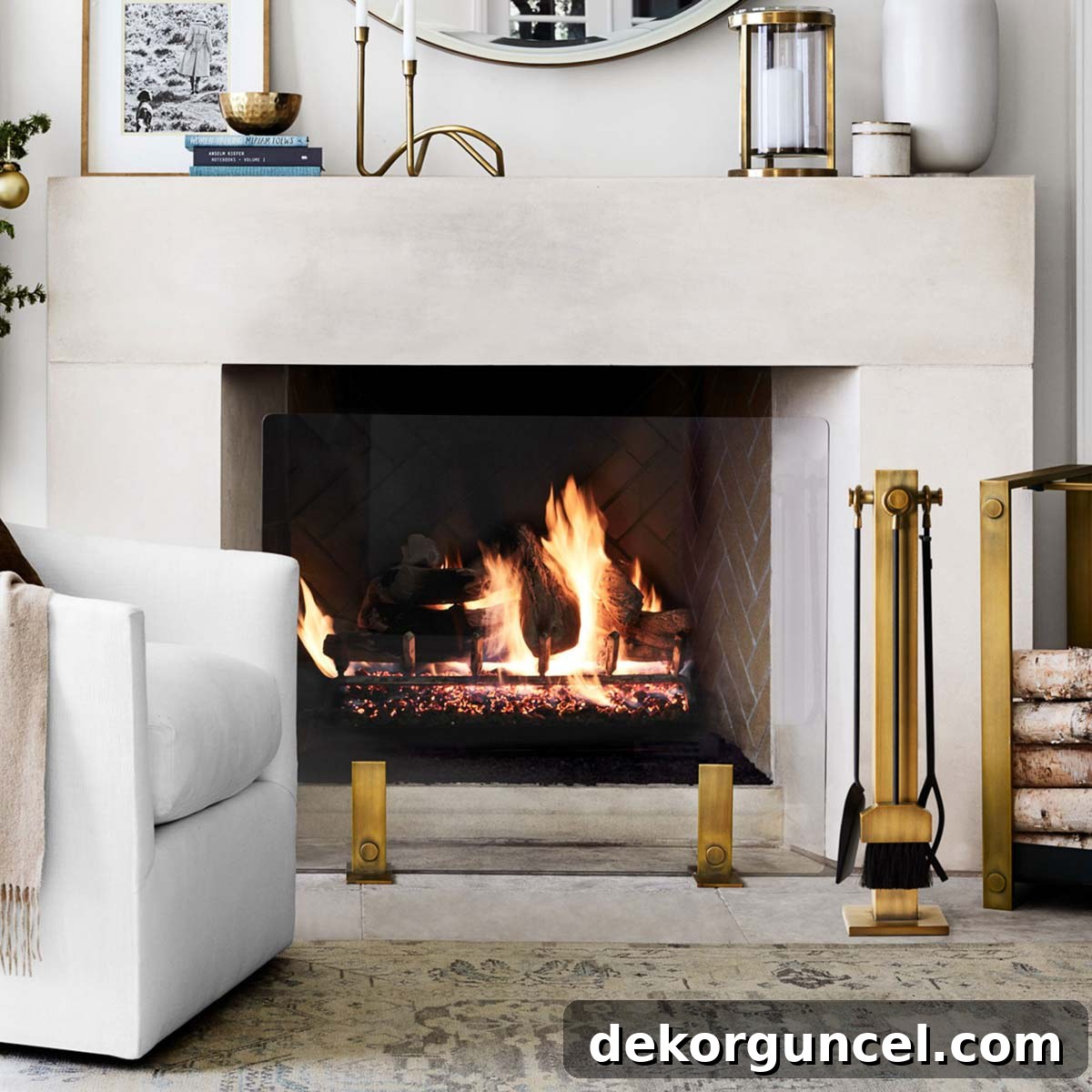 Transform Your Hearth: Essential Fireplace Decor 9 Fireplace with modern fireplace tool set