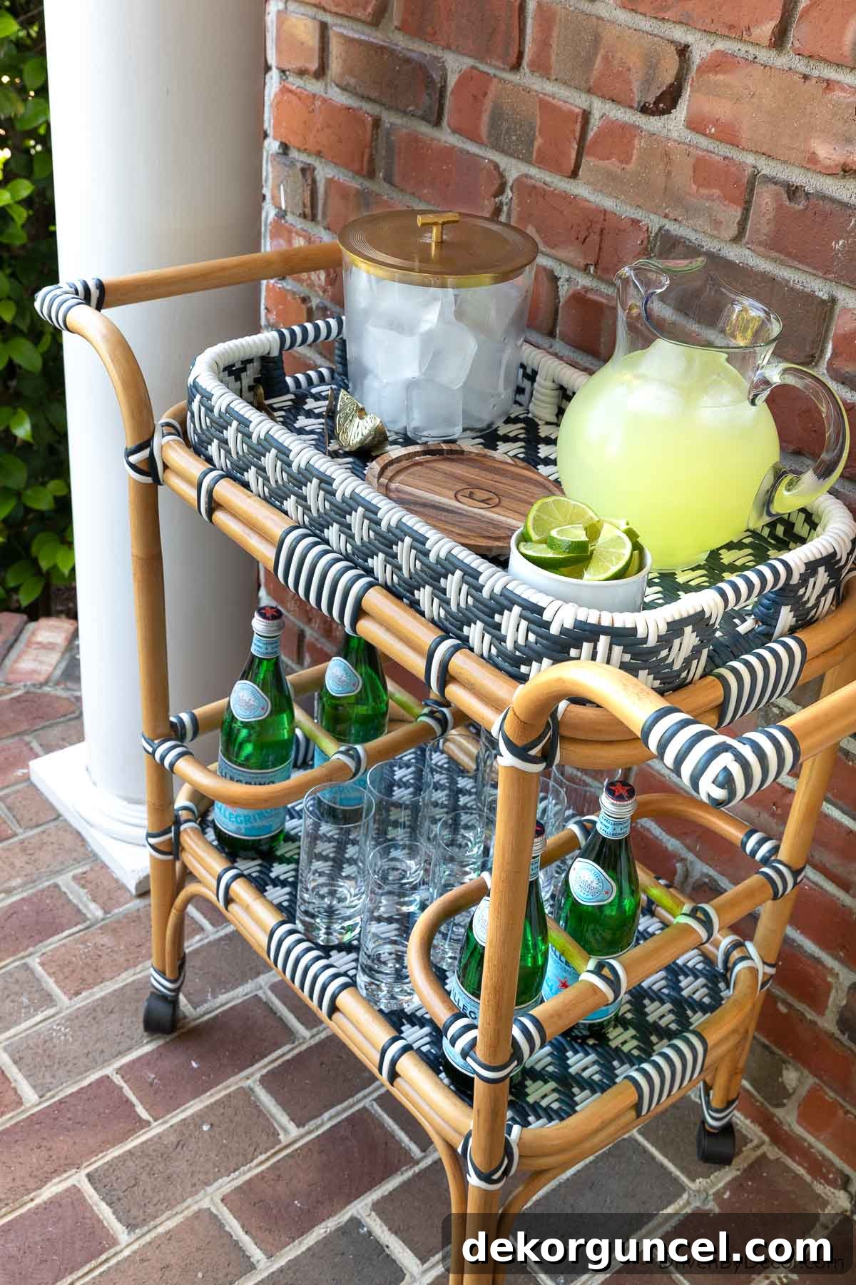 Elevate Your Home Style Top Wallpaper Bathroom Tips and 15 Way Day Essentials 15 Rattan bar cart used for outdoor entertaining