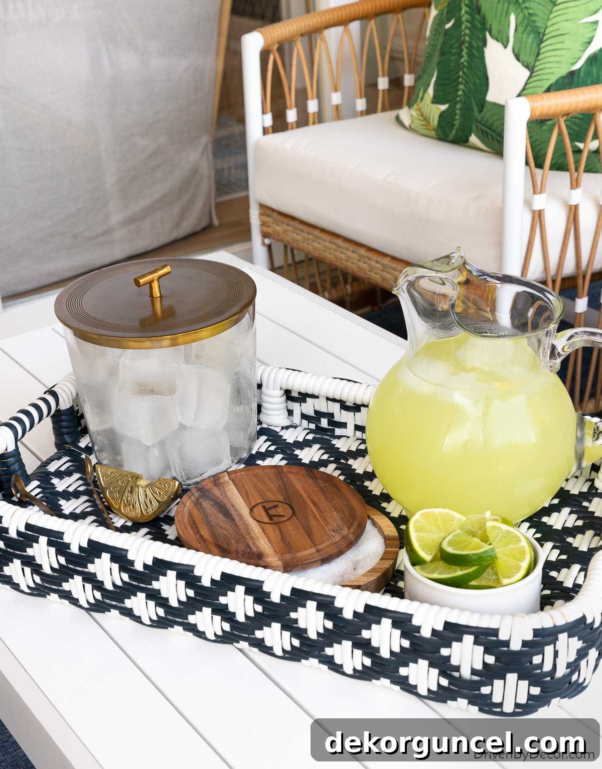 Elevate Your Home Style Top Wallpaper Bathroom Tips and 15 Way Day Essentials 16 Woven tray on outdoor coffee table