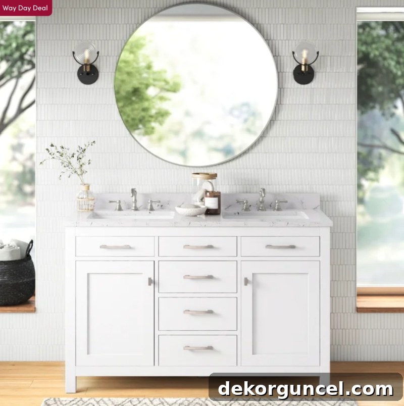 Elevate Your Home Style Top Wallpaper Bathroom Tips and 15 Way Day Essentials 30 White double vanity