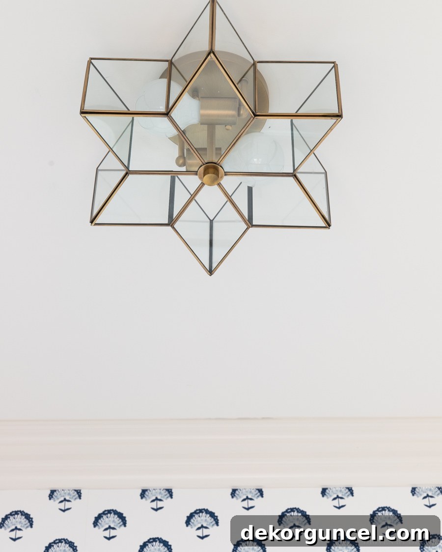 Elevate Your Home Style Top Wallpaper Bathroom Tips and 15 Way Day Essentials 33 Gorgeous star flush mount light fixture!