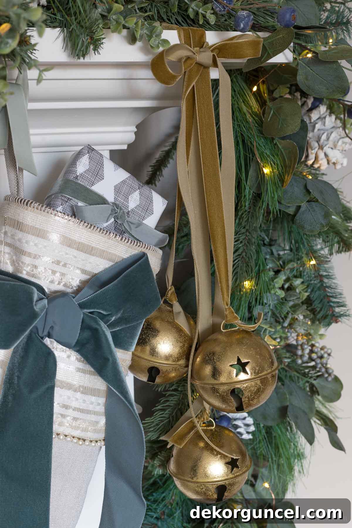 Love these large gold jingle bells for Christmas decorating!