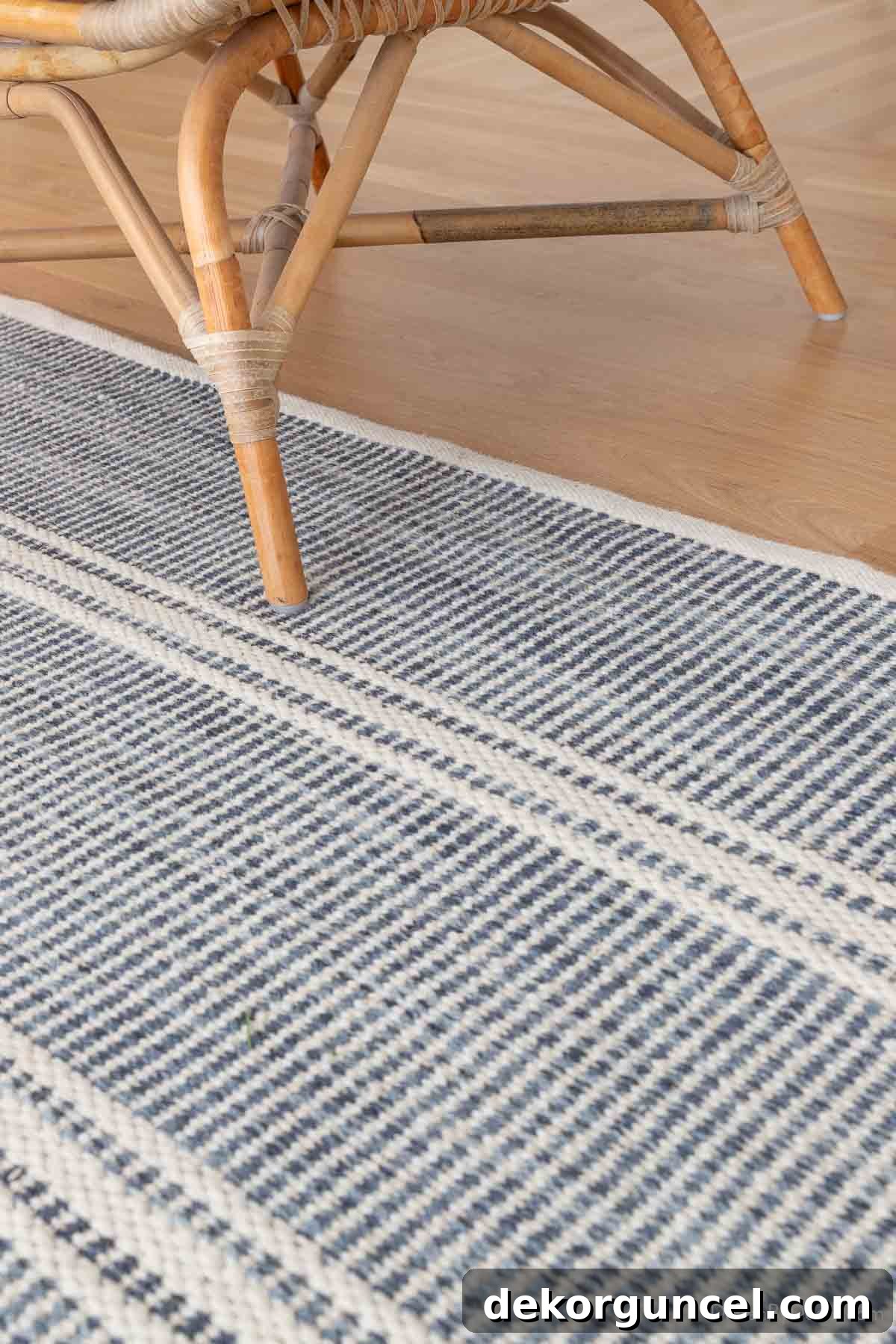 ⅓ of chair on rug - showing correct size of living room rug