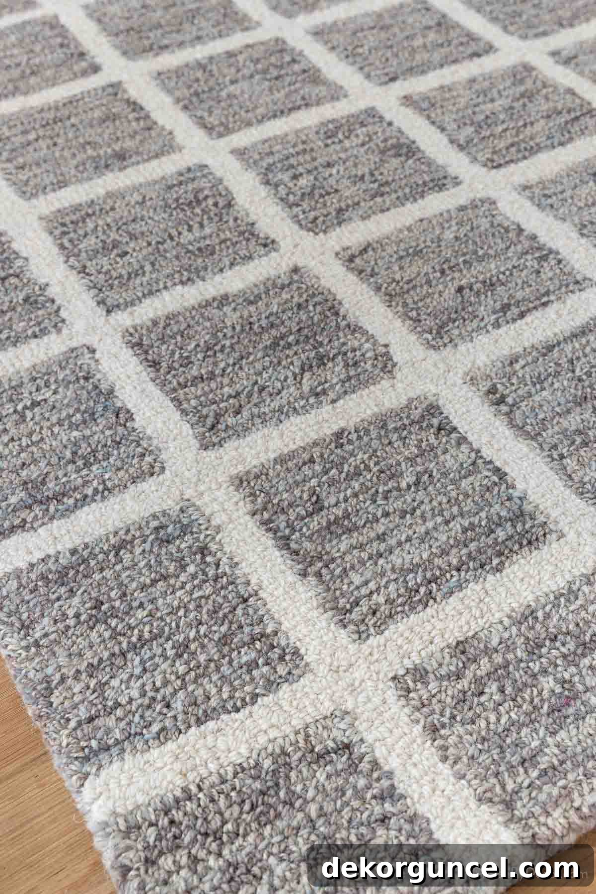 Modern grid area rug in neutrals
