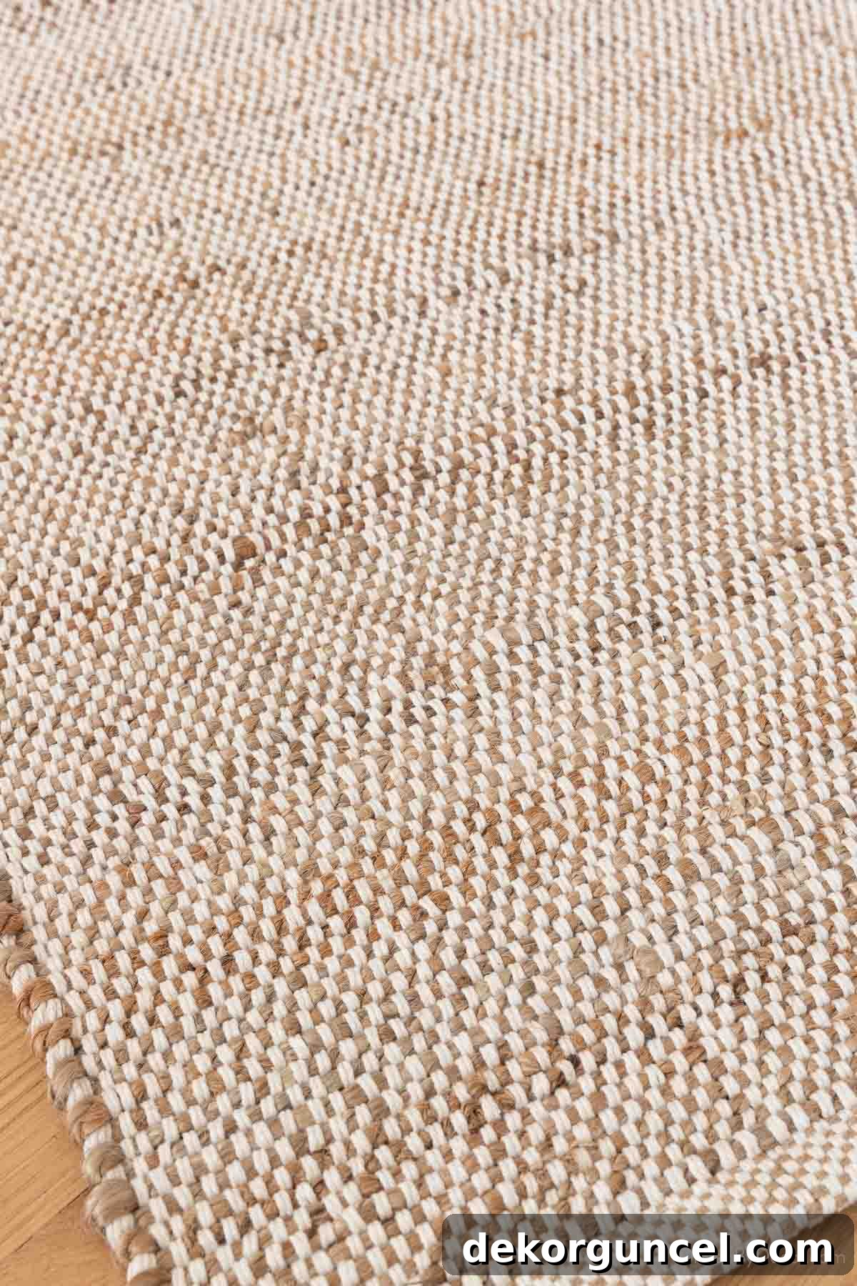 Thin neutral cotton/jute area rug