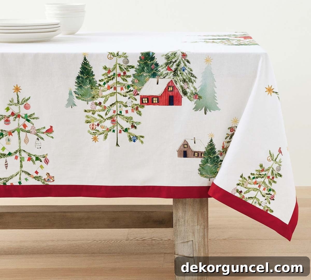 Christmas scene tablecloth